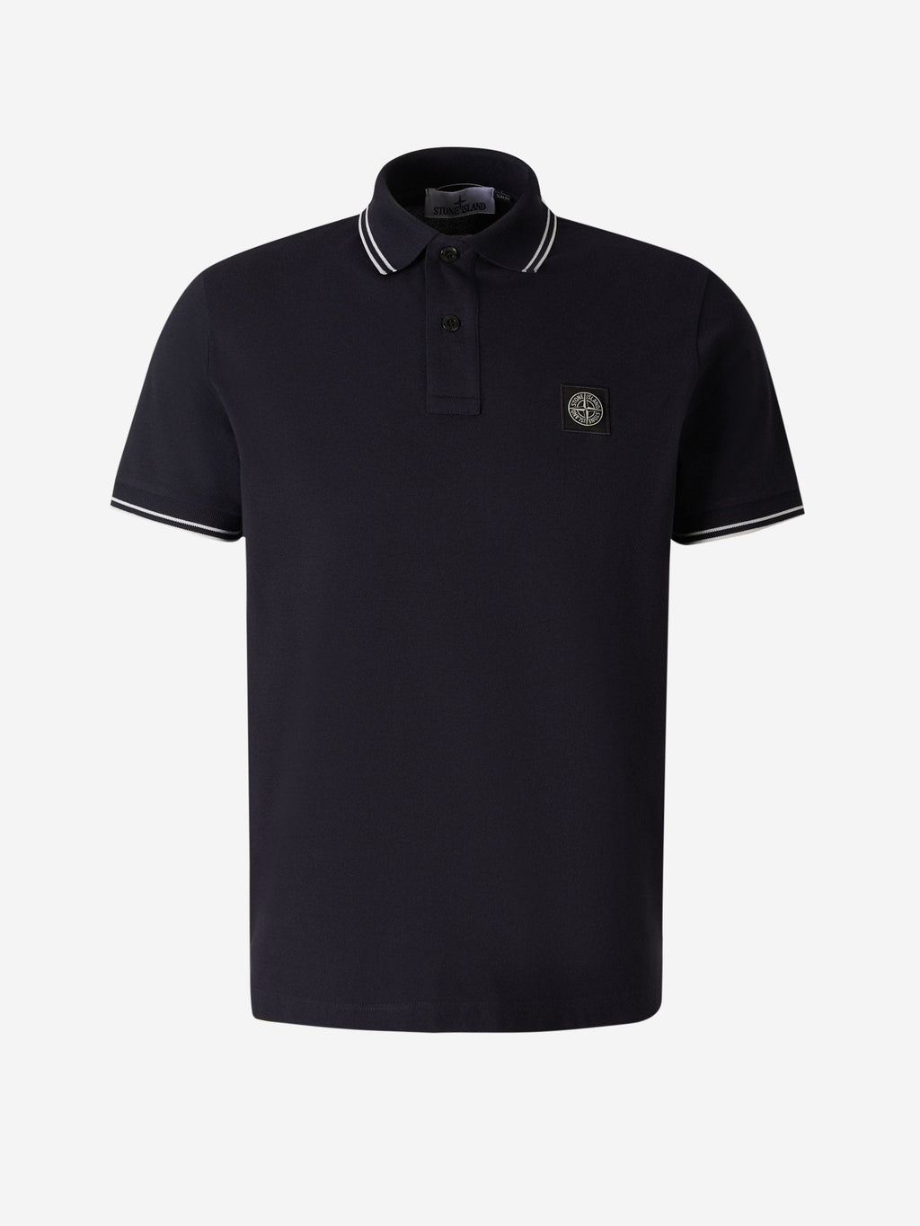 Оригінальна Piqué Polo Striped Detail Stone island – боковий вид