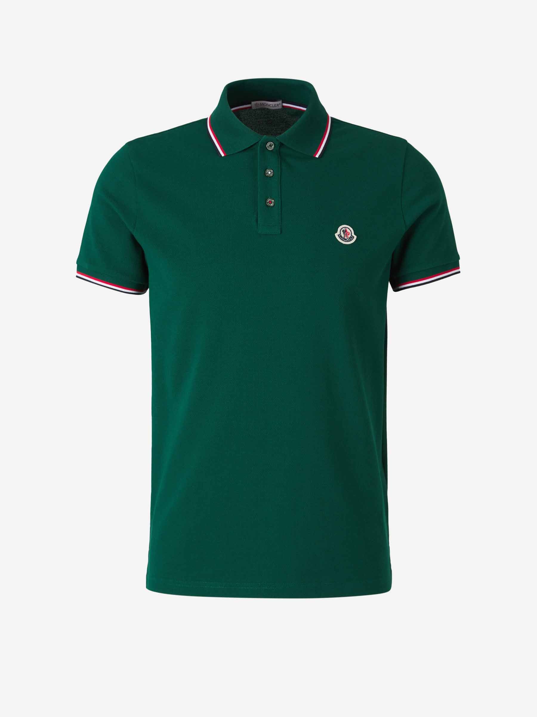 Оригінальна Tricolor Cotton Polo Moncler – боковий вид