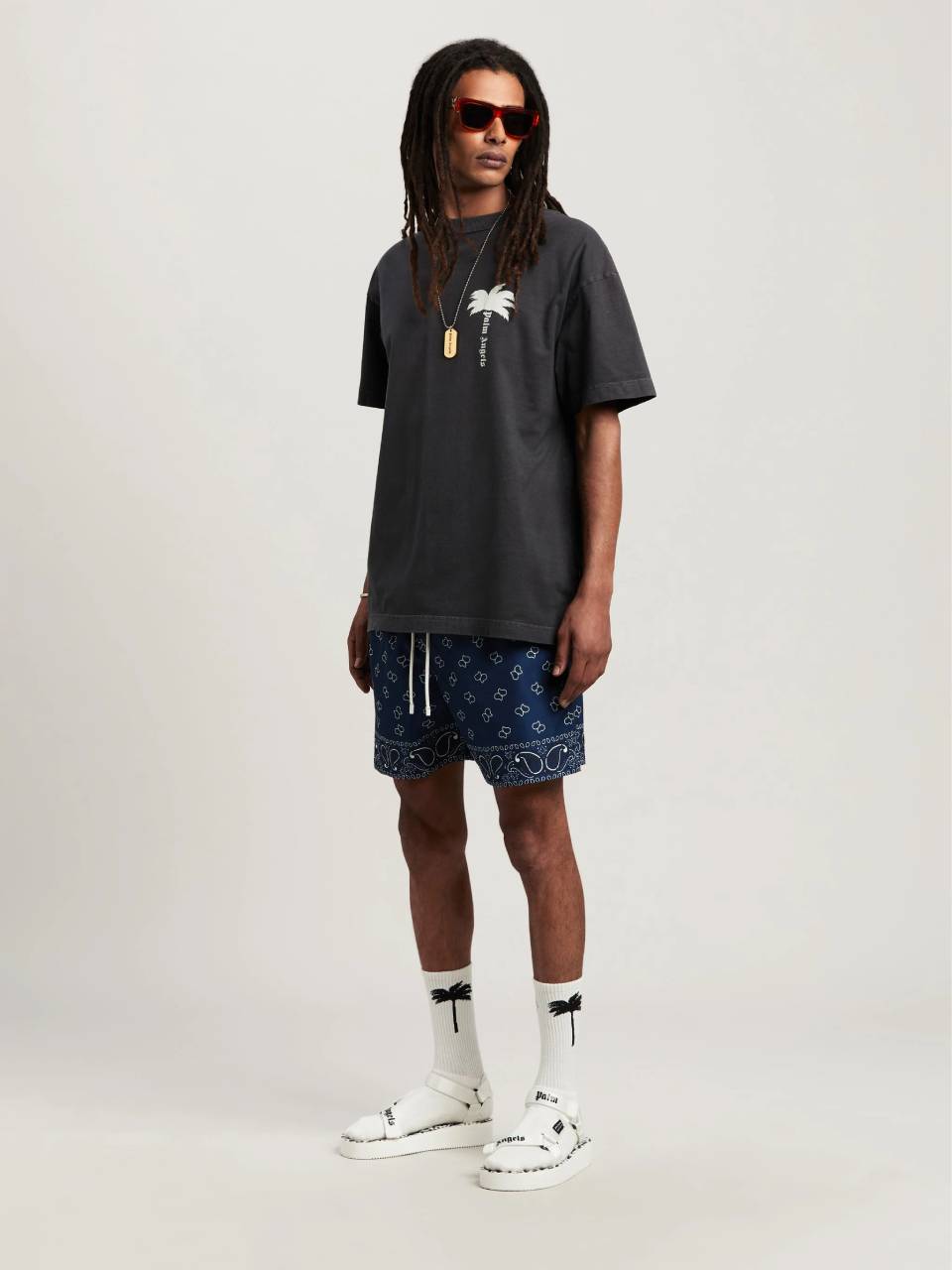 Оригінальна Printed Cotton T-Shirt Palm angels – боковий вид