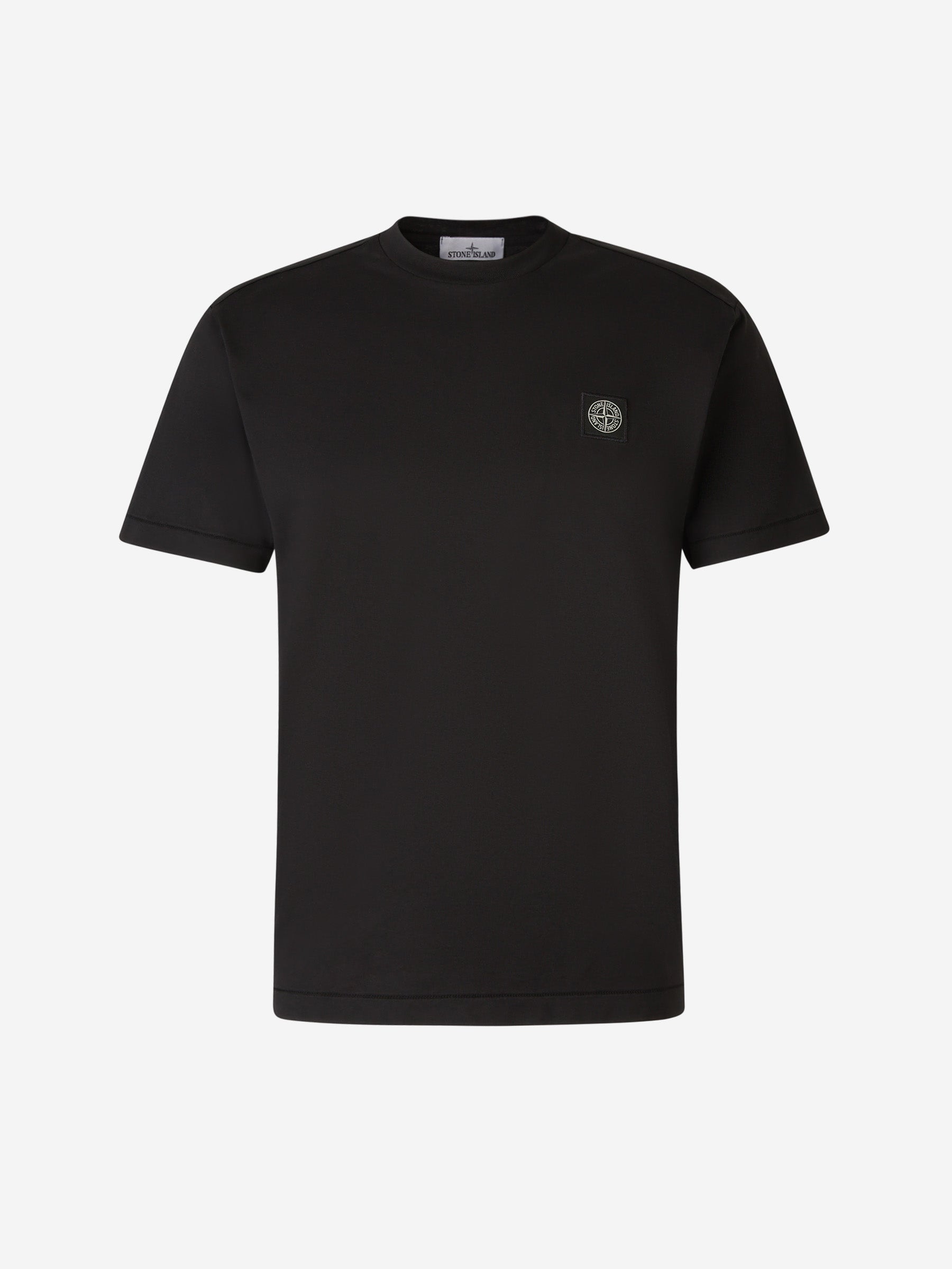 Logo Cotton T-Shirt Stone island оригінал – Купити в Україні – боковий вид