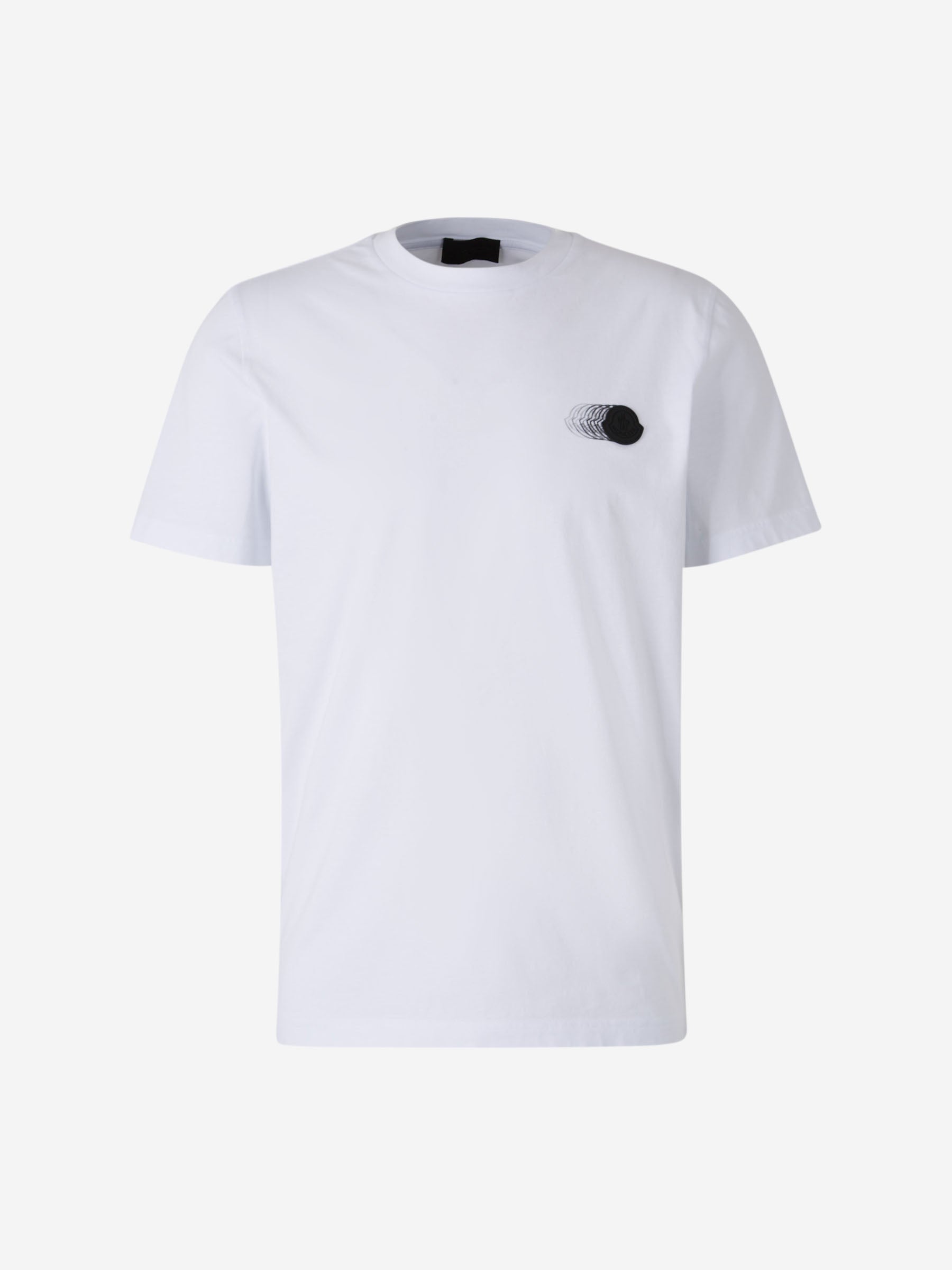 Cotton T-Shirt Logo Moncler оригінал – Купити в Україні – боковий вид