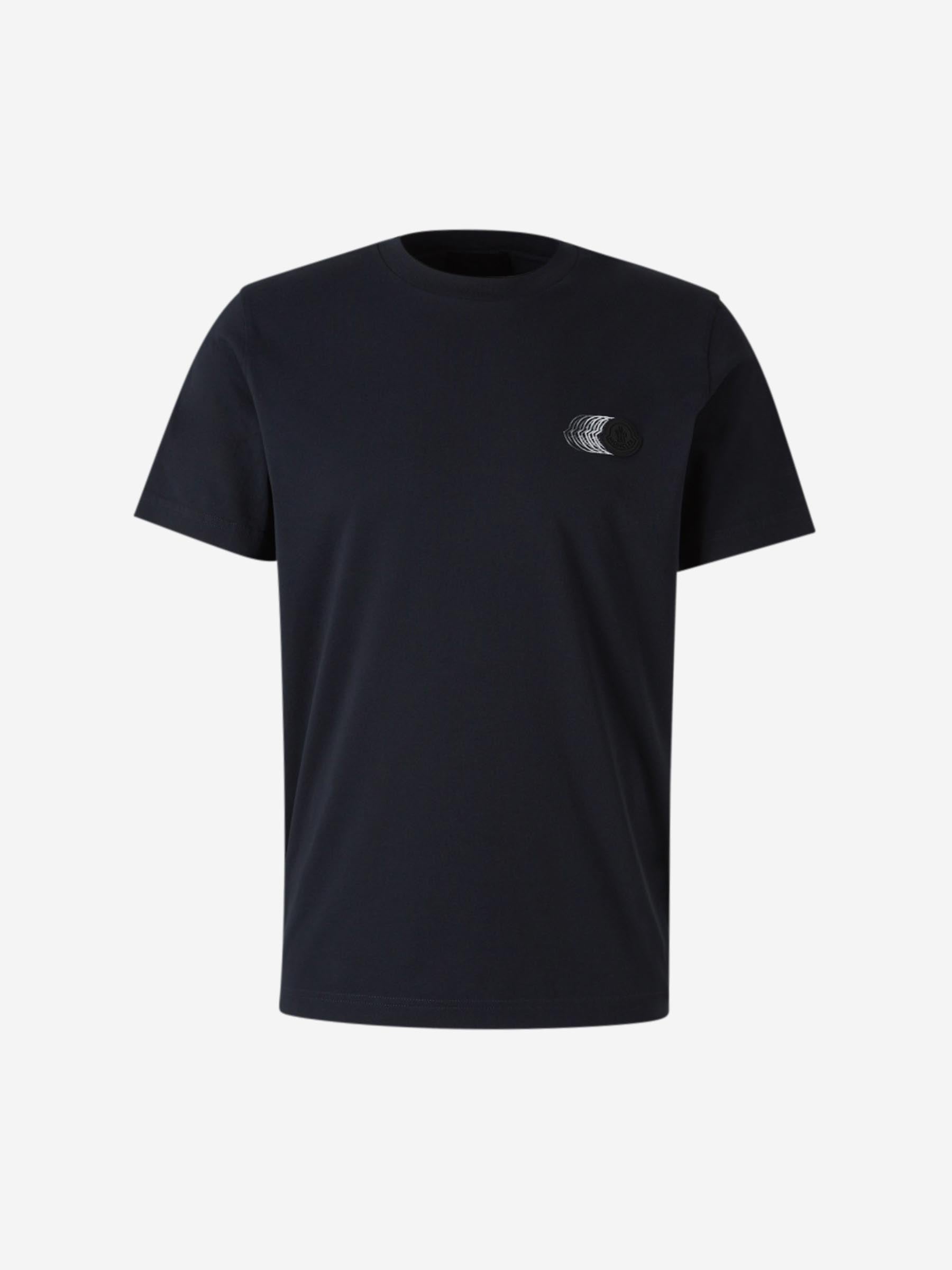 Cotton T-Shirt Logo Moncler оригінал – Купити в Україні – боковий вид