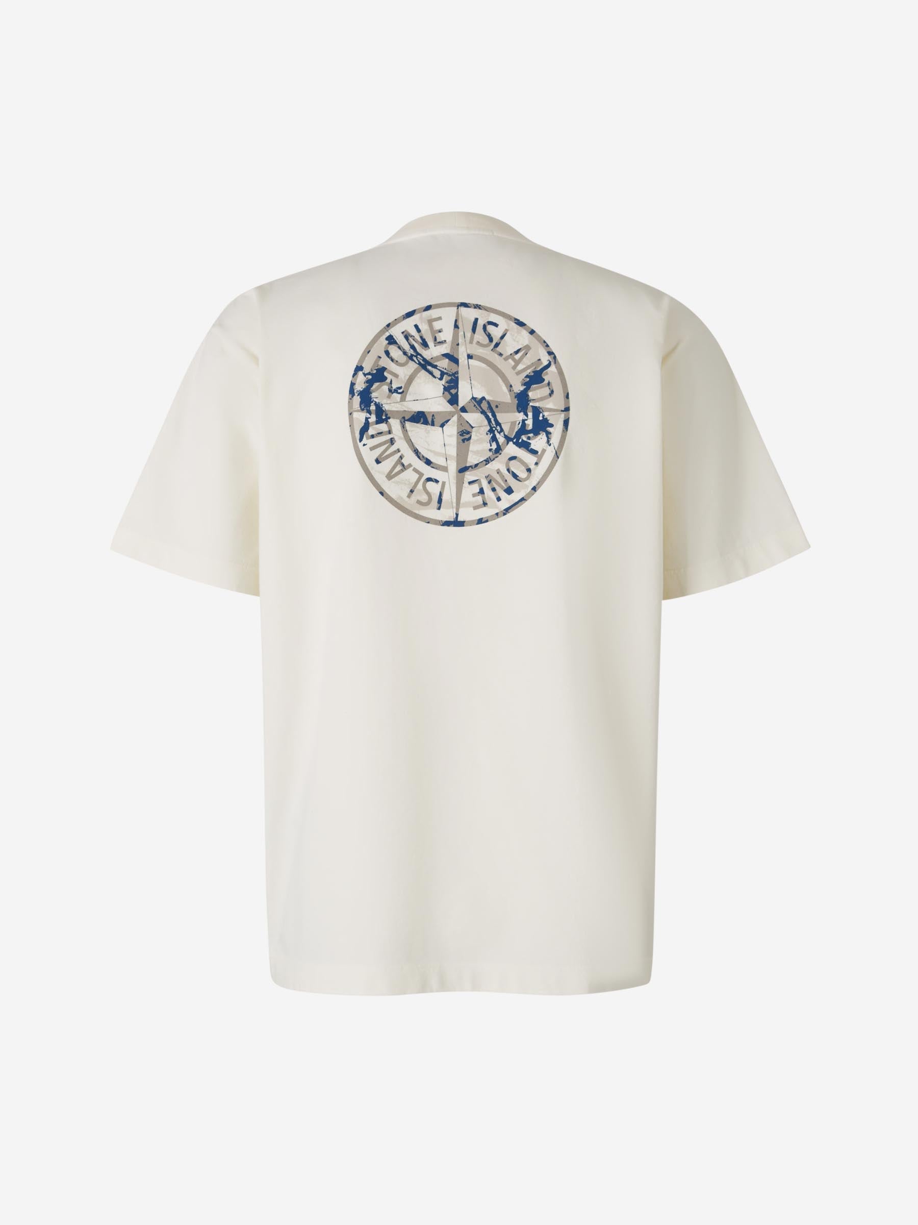 Combed Cotton T-Shirt Stone island – Гарантія оригінальності – вид ззаду