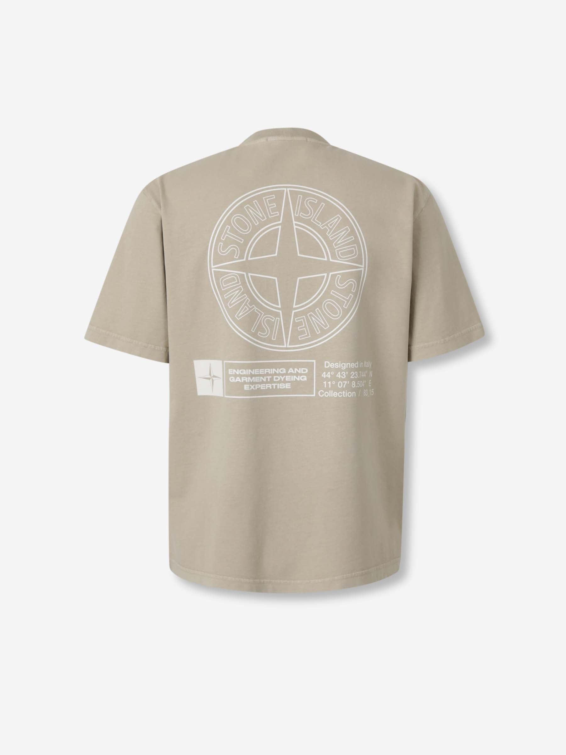 Printed Cotton T-Shirt Stone island – Гарантія оригінальності – вид ззаду