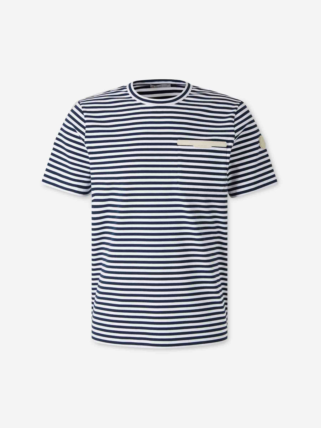 Striped Cotton T-Shirt Moncler – Гарантія оригінальності – боковий вид
