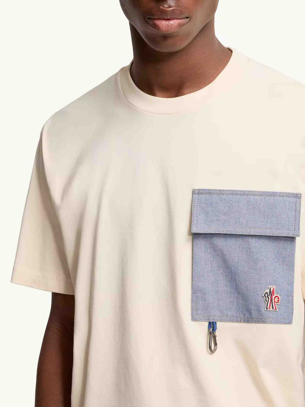 Оригінальна Denim T-Shirt With Pocket Moncler – збільшений вид