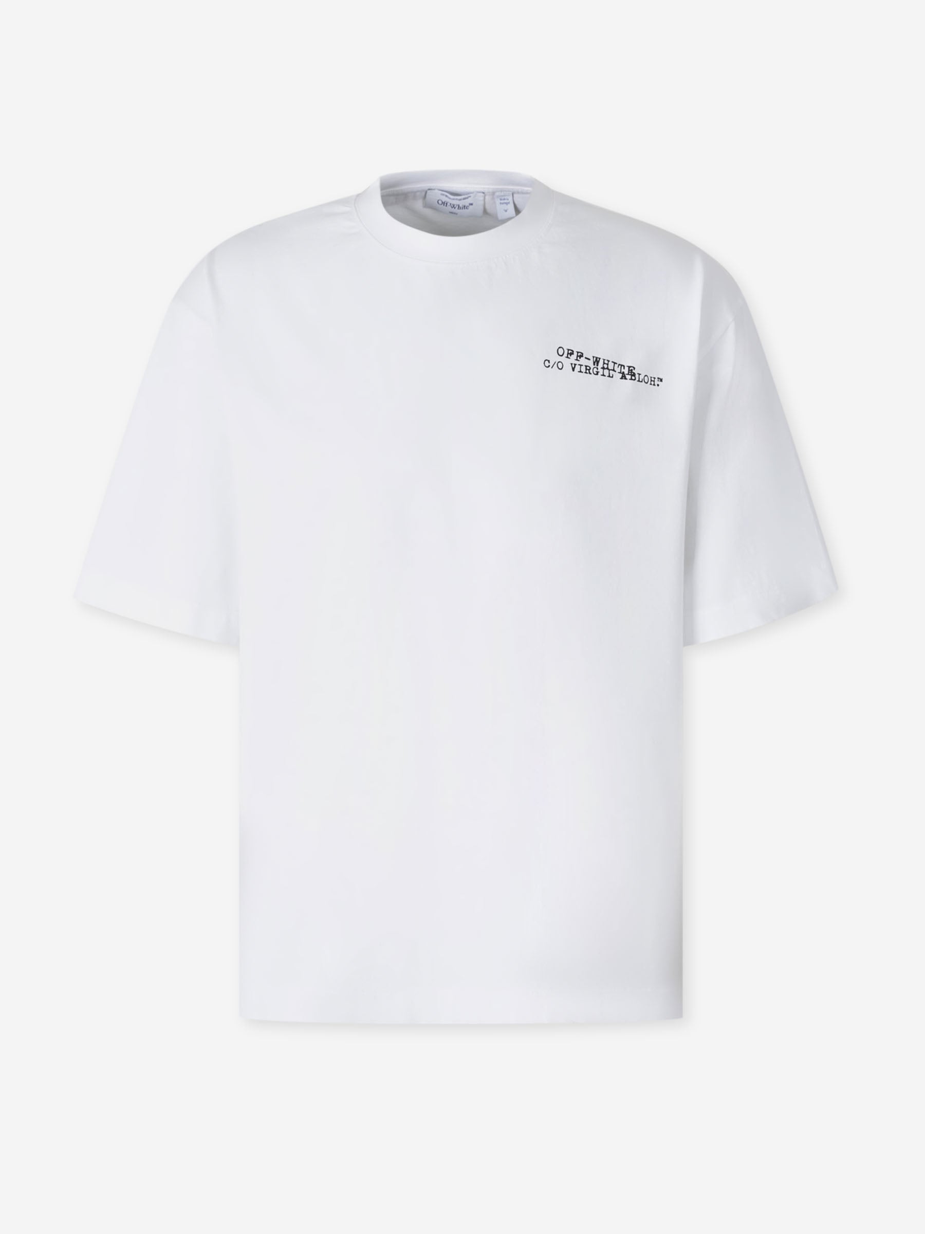 Round Neck T-Shirt Off-white – Гарантія оригінальності – боковий вид