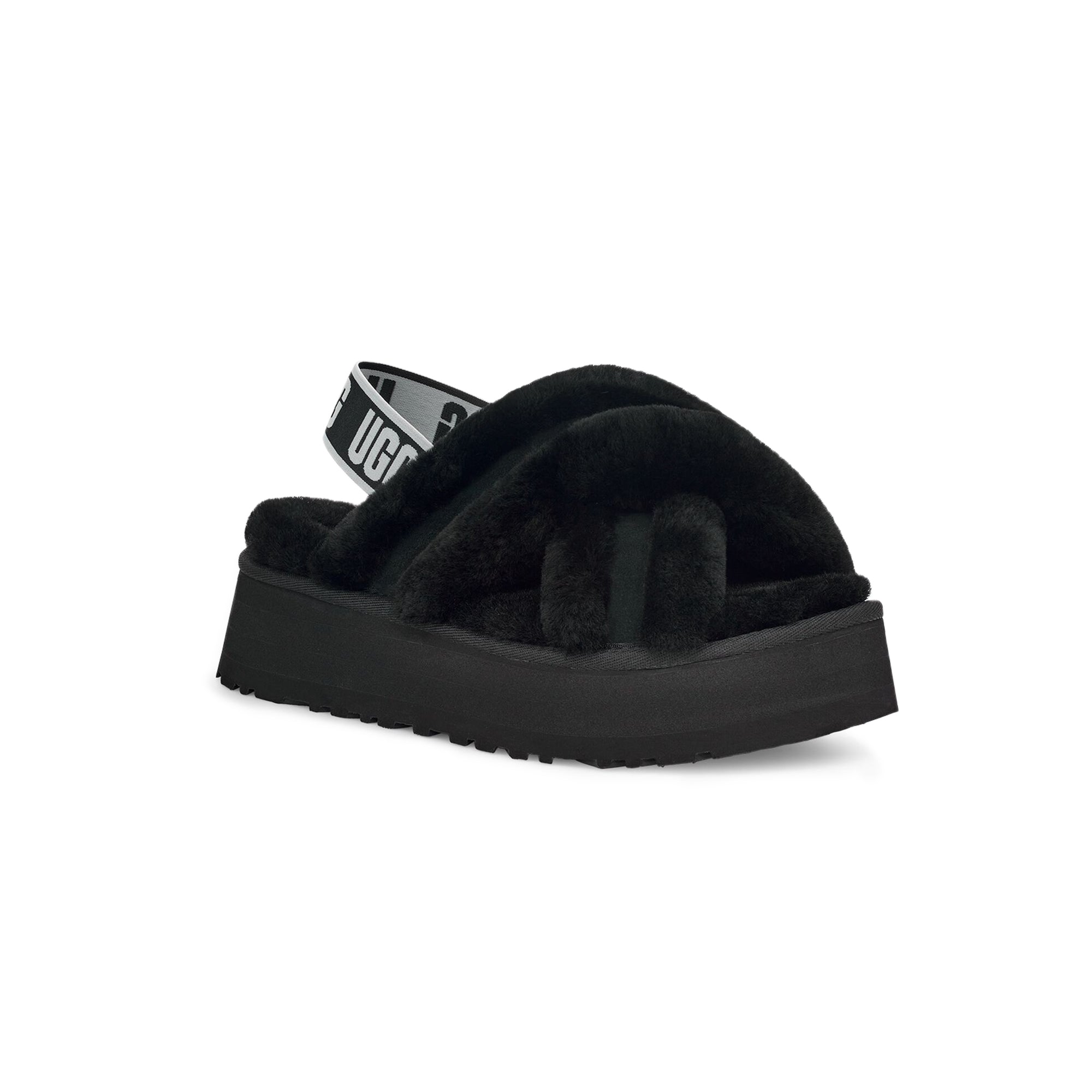 Оригінальна Women Disco Cross Slide Black Ugg – вид ззаду
