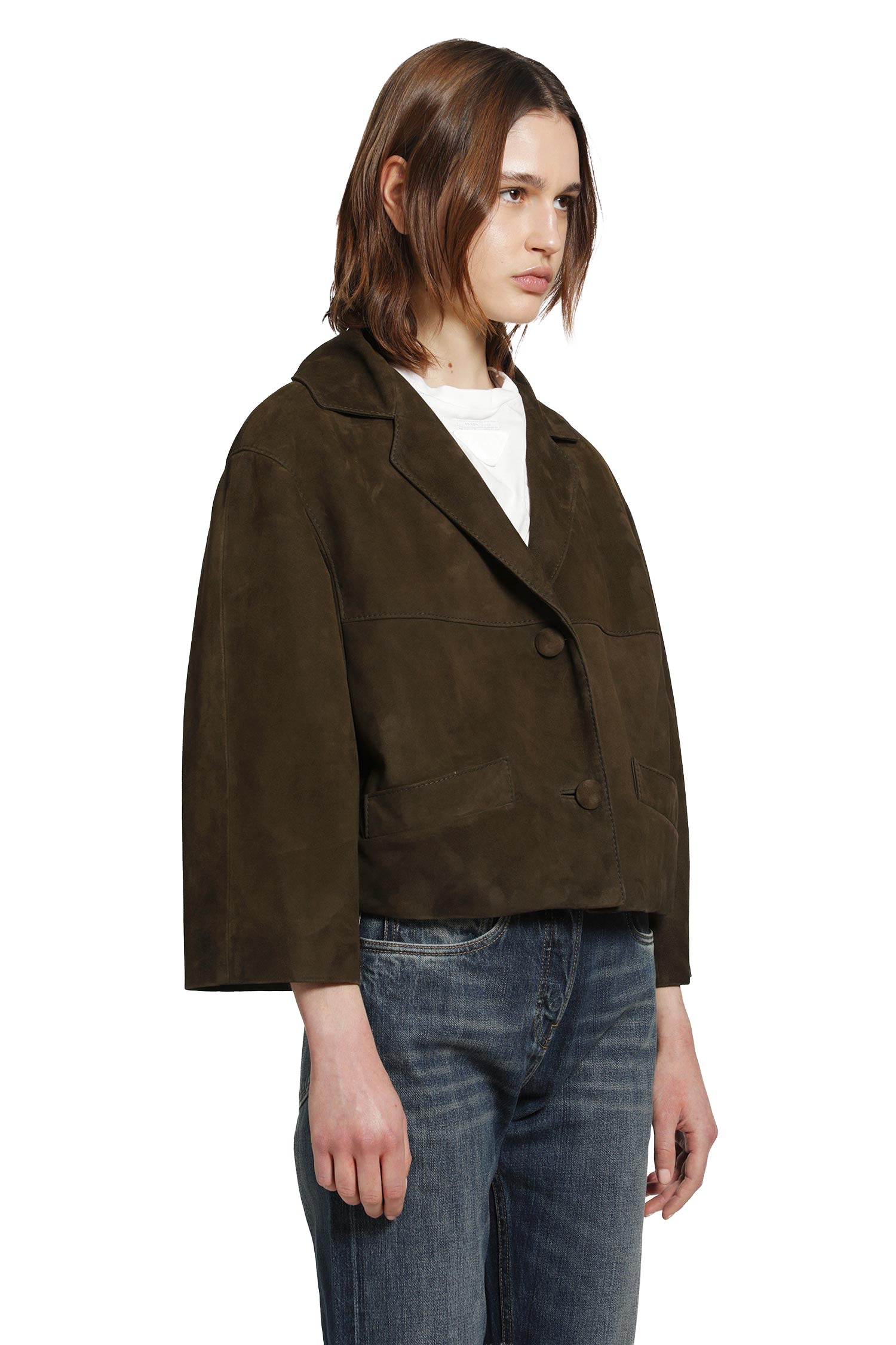 Cropped Suede Jacket Prada оригінал – Купити в Україні – детальний вид