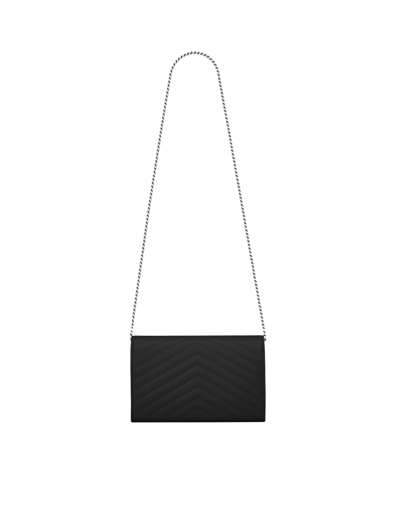 LEATHER CLUTCH WITH CHAIN AND CASSANDRE LOGO SAINT LAURENT оригінал – Купити в Україні – збільшений вид