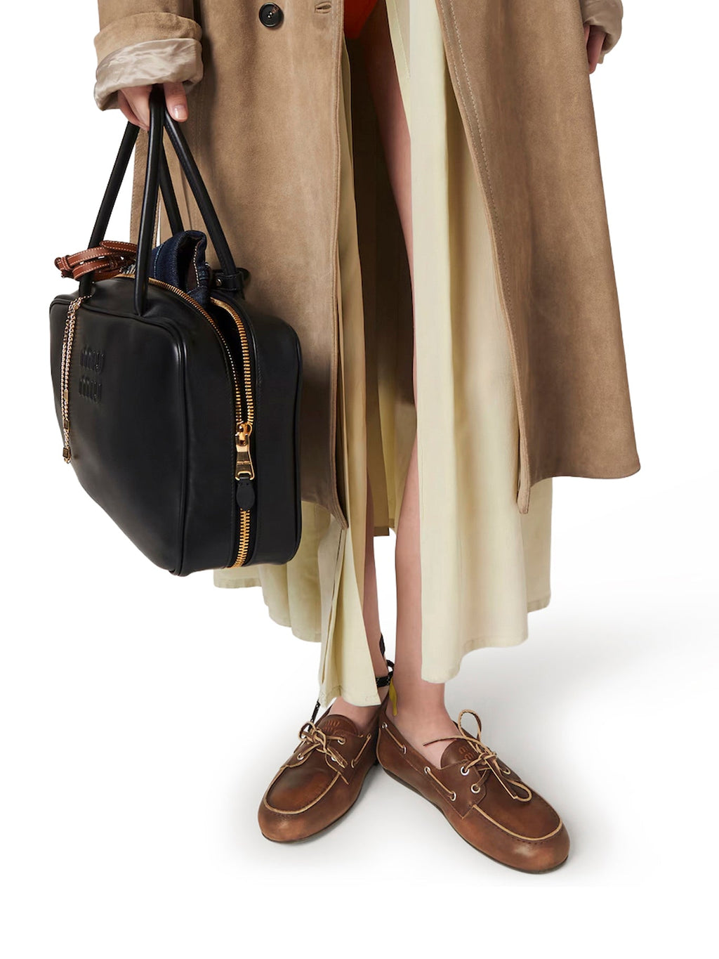 Unlined Boat Loafers In Decolored Leather Miu miu – Гарантія оригінальності – вид ззаду
