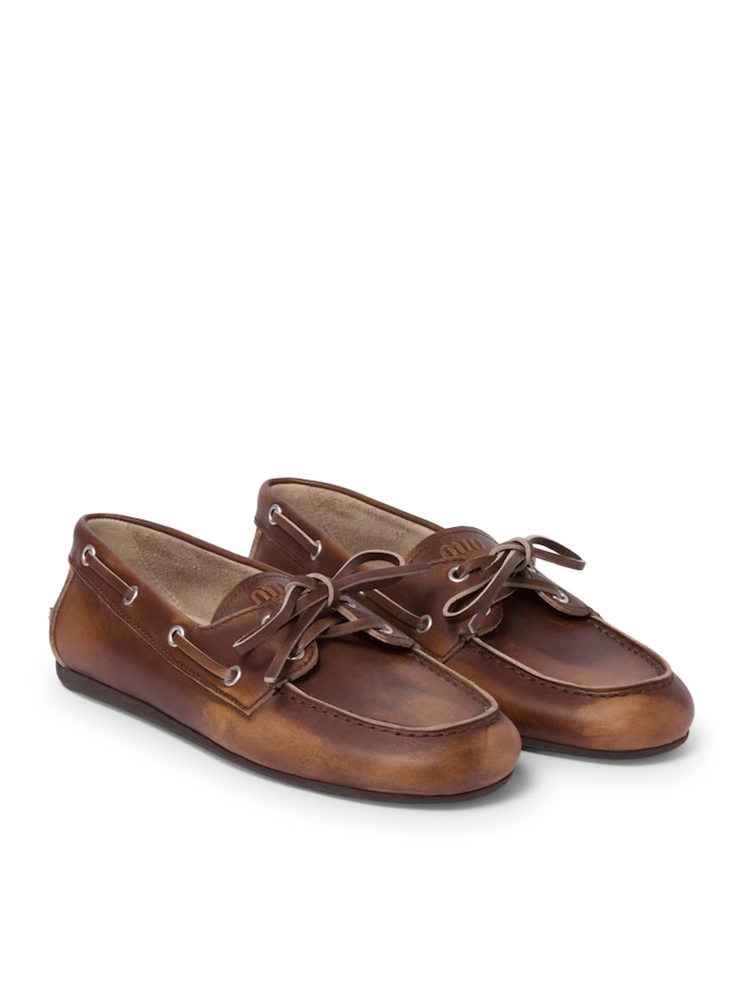Unlined Boat Loafers In Decolored Leather Miu miu – Гарантія оригінальності – детальний вид