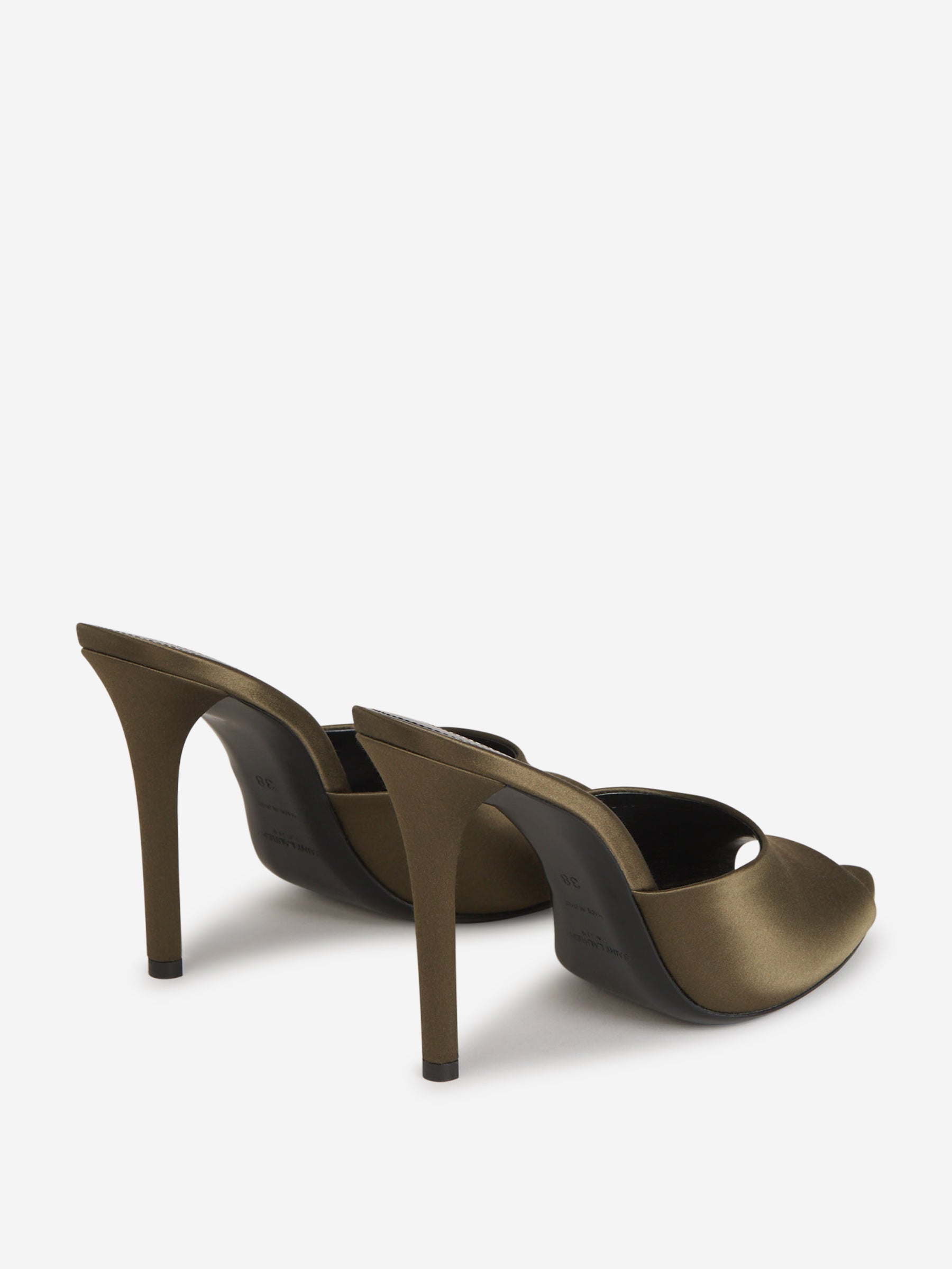 Satin Goldie Mules Saint laurent – Гарантія оригінальності – детальний вид