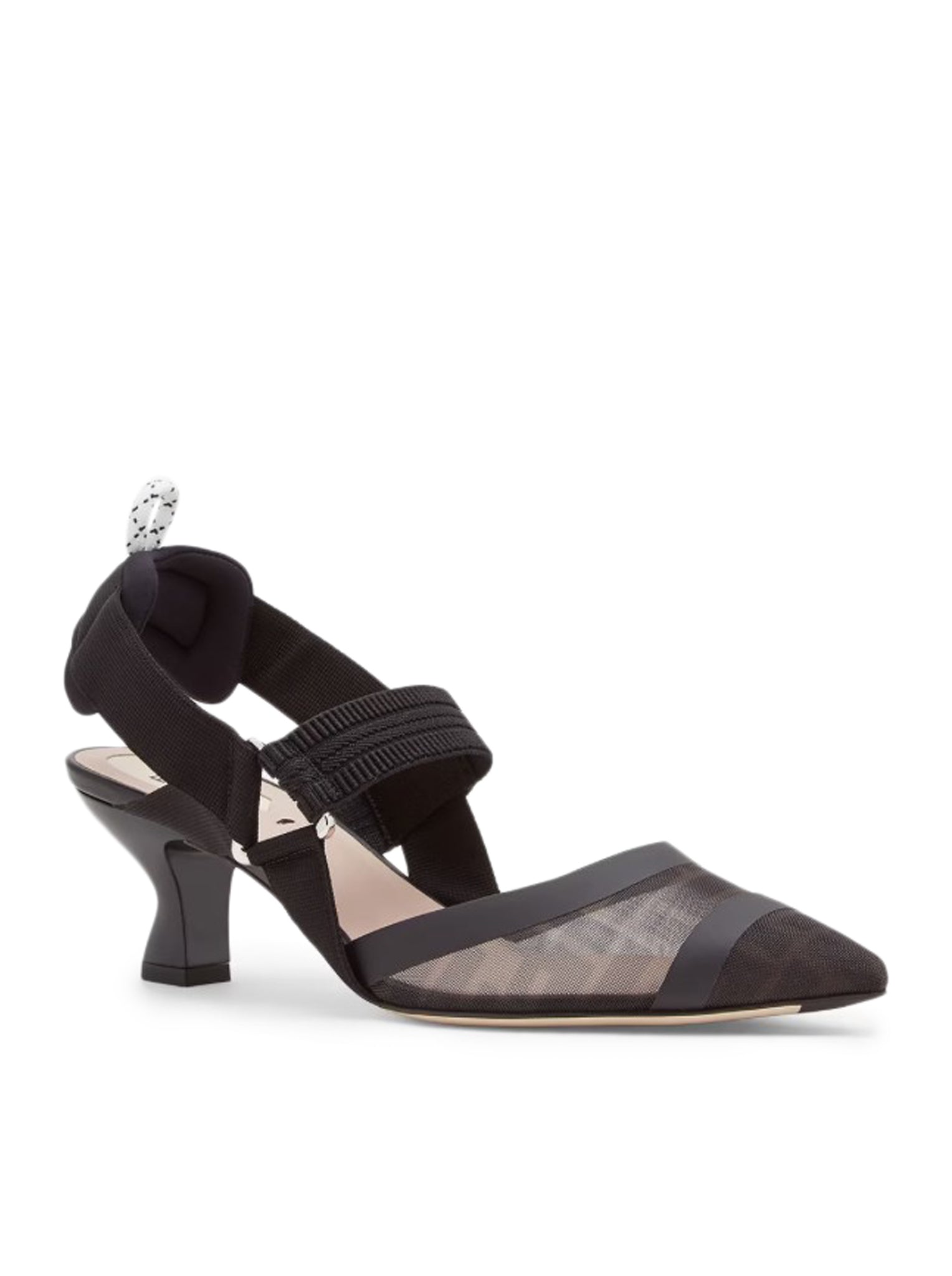 Оригінальна Colibrì Mesh And Leather Medium Slingback With Medium Heel Fendi – вид ззаду