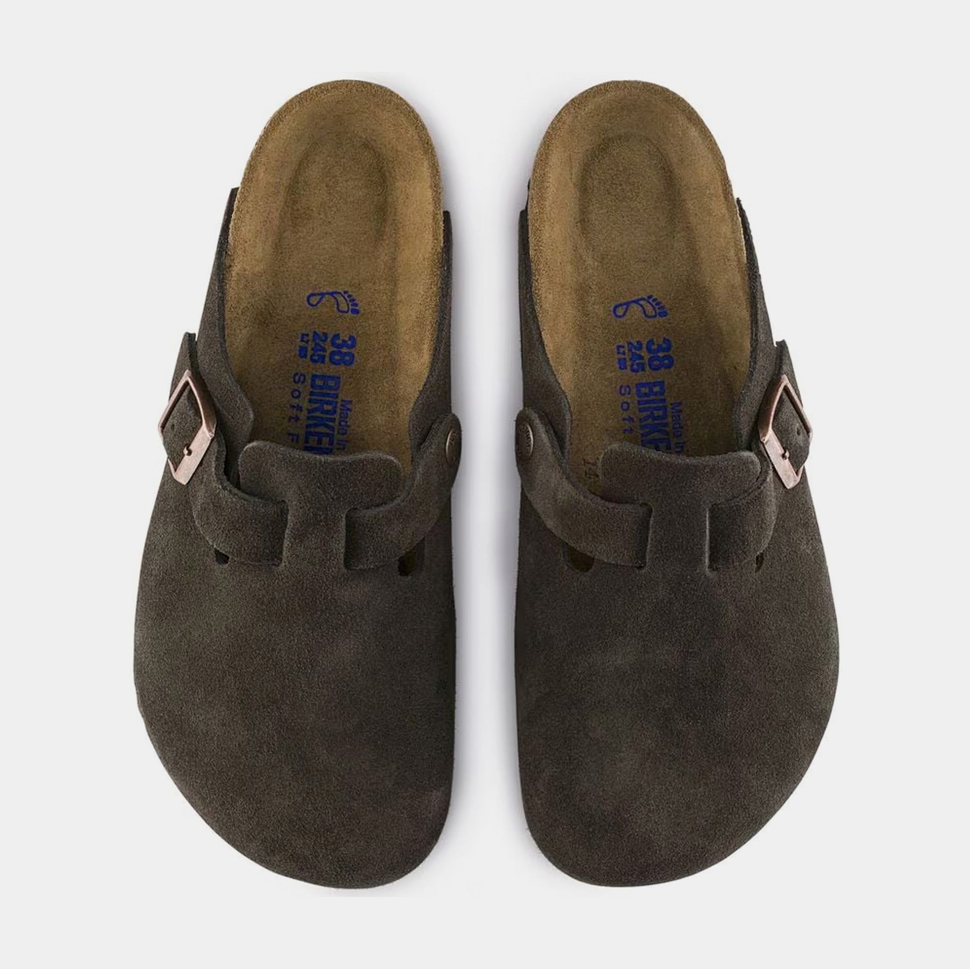 Boston Suede Leather Clog Mens Sandals Birkenstock – Гарантія оригінальності – вид ззаду - BIRKENSTOCK