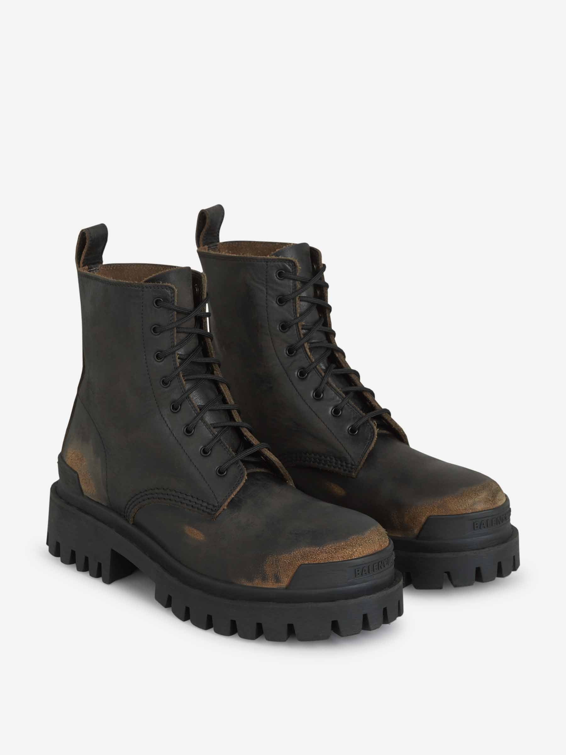 Strike Leather Boots Balenciaga оригінал – Купити в Україні – вид ззаду
