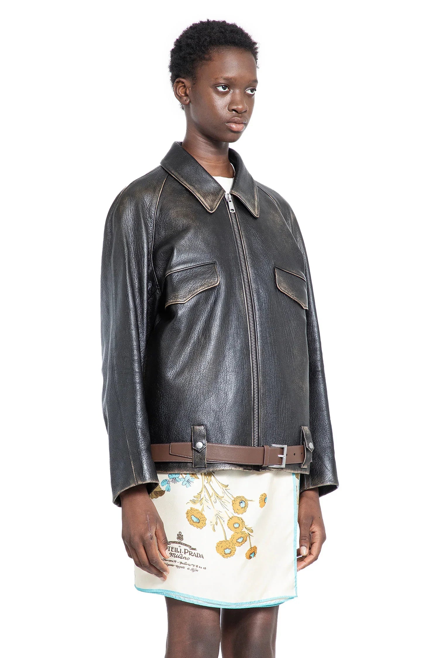 Оригінальна Leather Blouson Jacket Prada – детальний вид