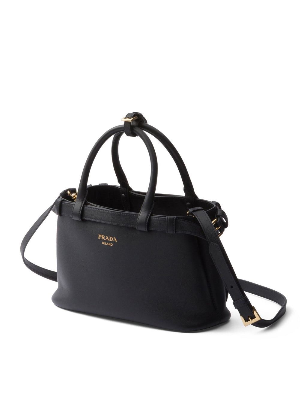 Buckle Small Leather Bag With Double Belt Prada – Гарантія оригінальності – збільшений вид