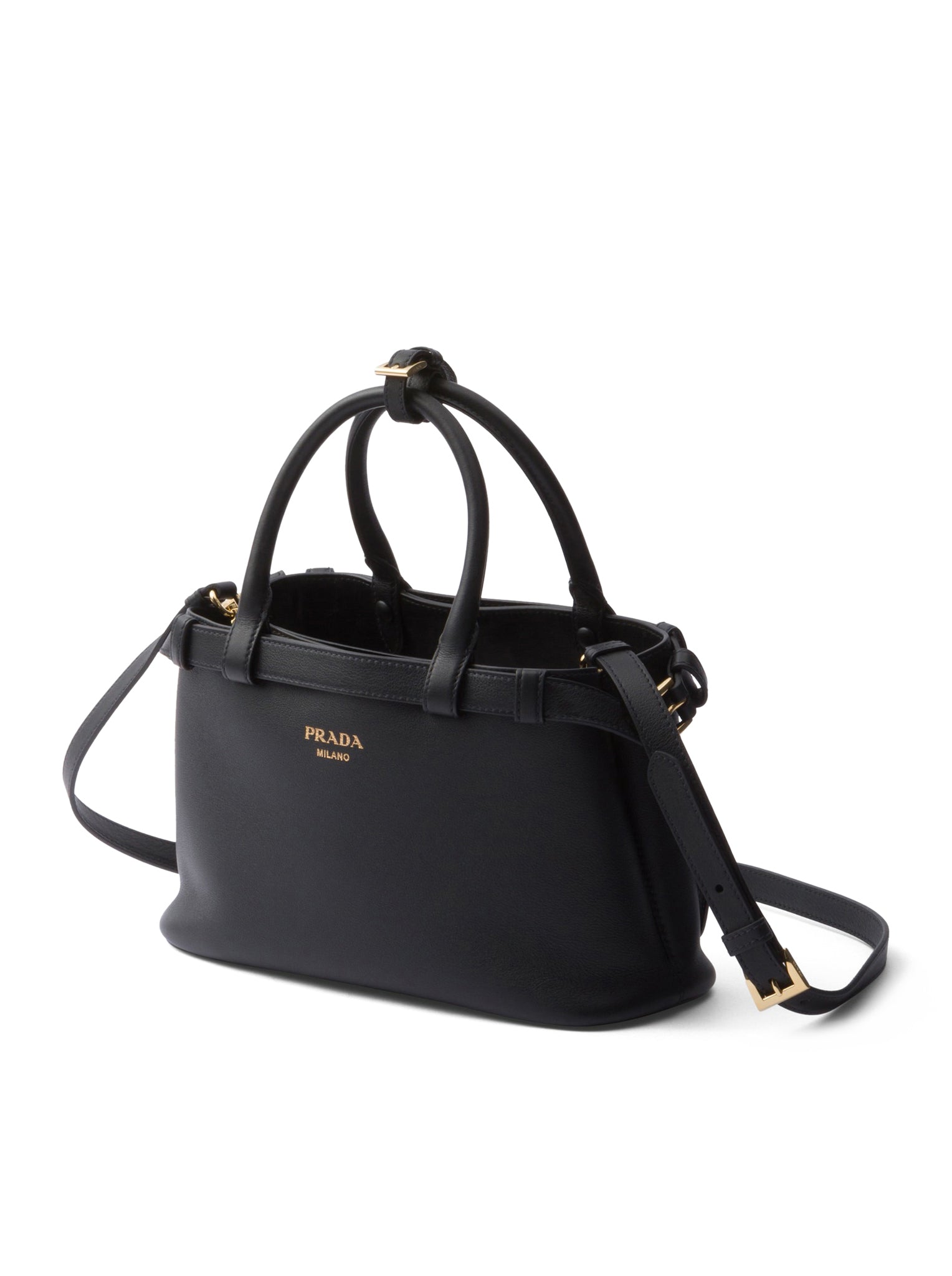 Buckle Small Leather Bag With Double Belt Prada – Гарантія оригінальності – збільшений вид
