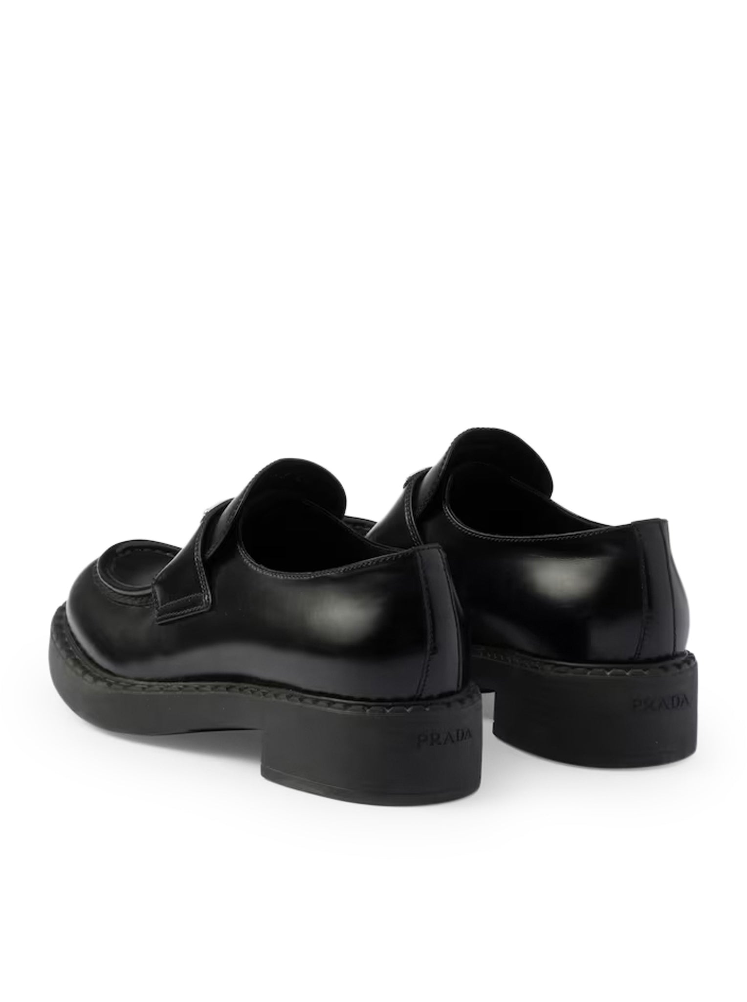 Оригінальна Chocolate Brushed Leather Loafers Prada – детальний вид