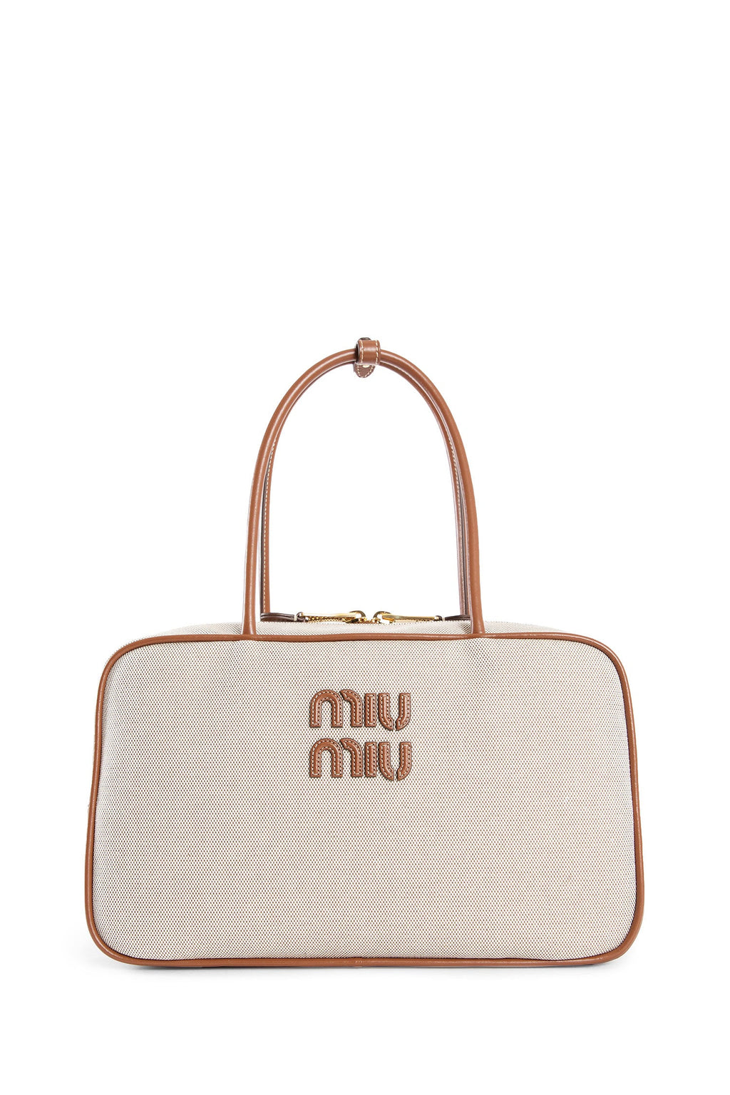 Оригінальна Beau Canvas And Leather Bag Miu miu – боковий вид