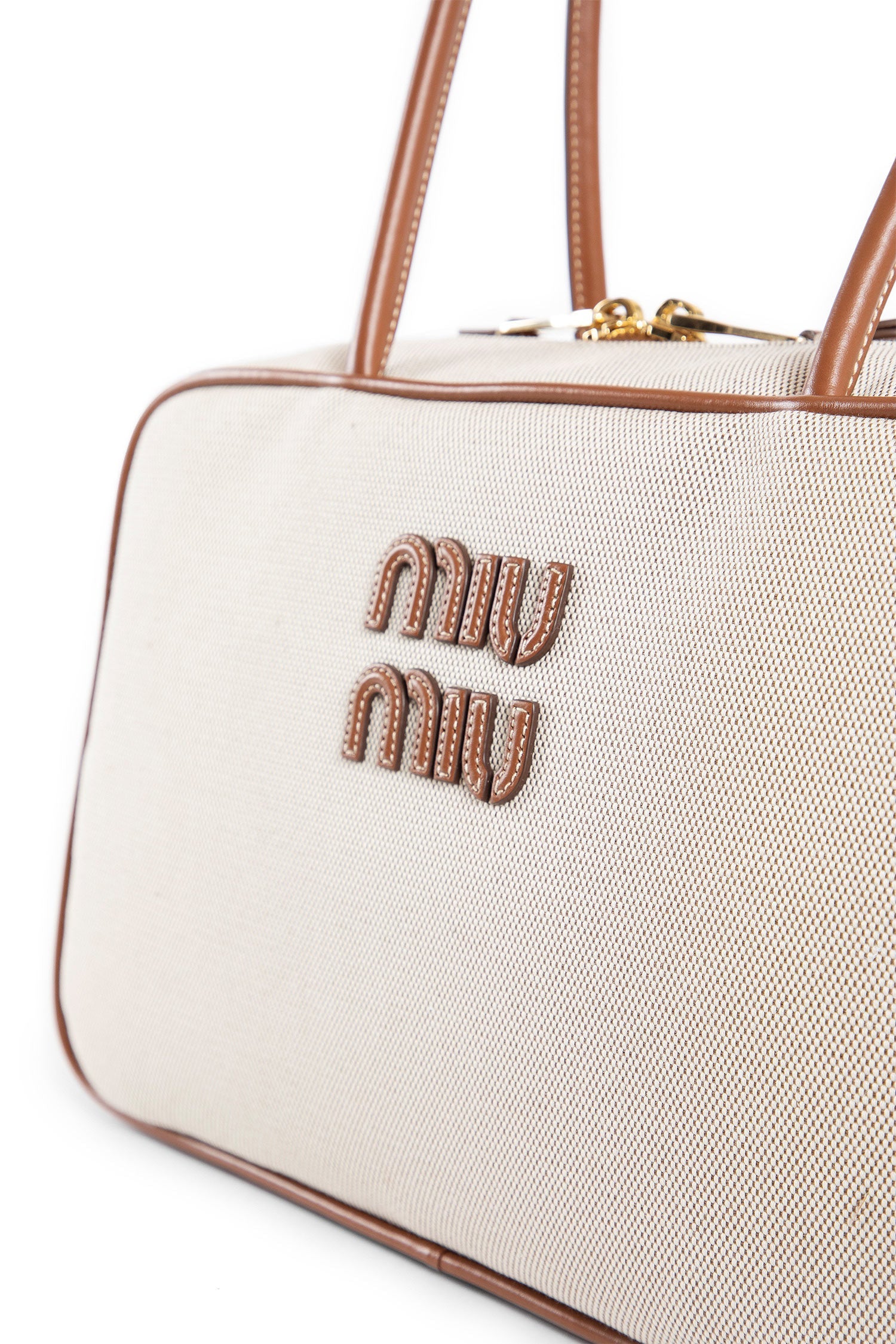 Оригінальна Beau Canvas And Leather Bag Miu miu – збільшений вид