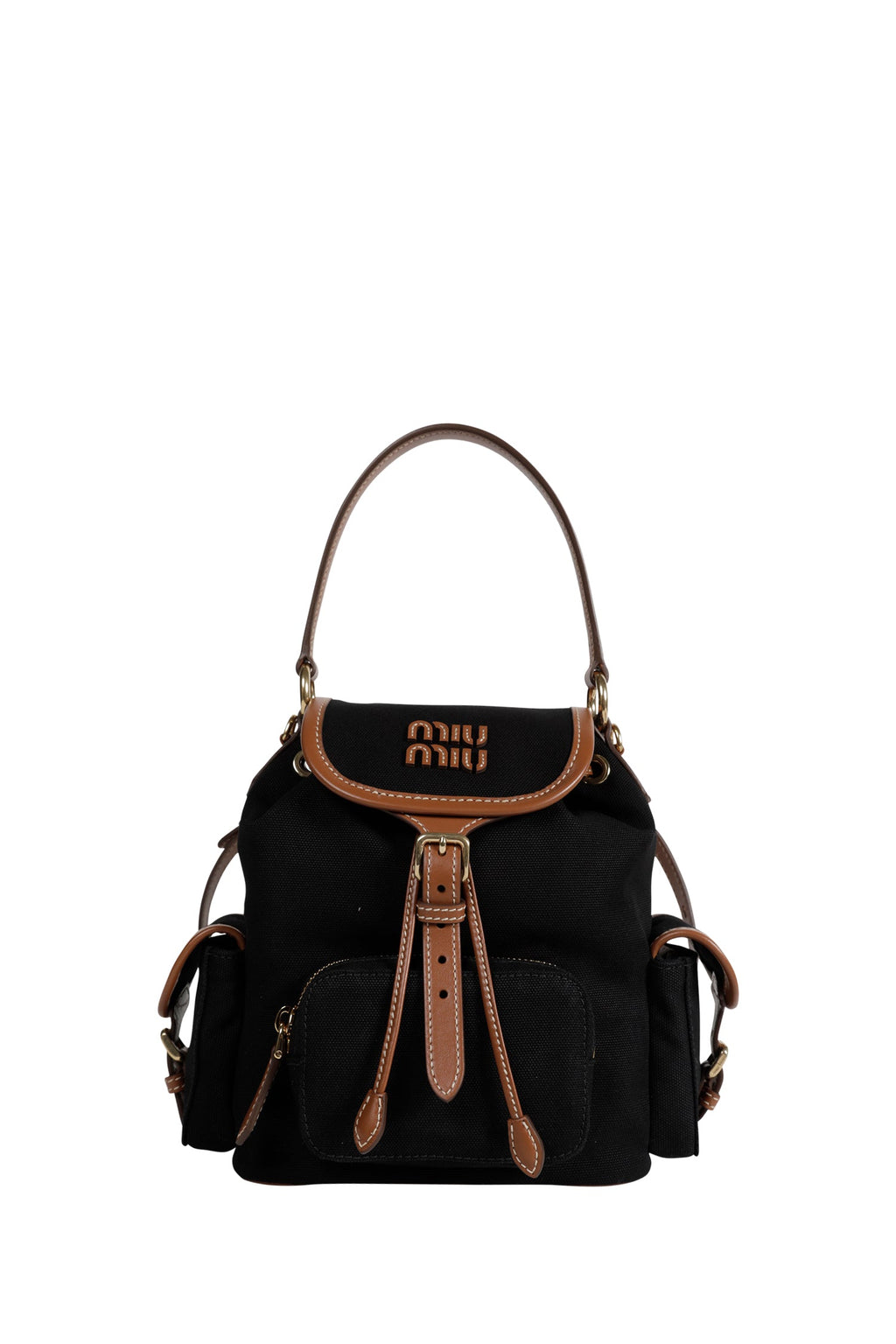 Оригінальна Canvas And Leather Backpack Miu miu – боковий вид