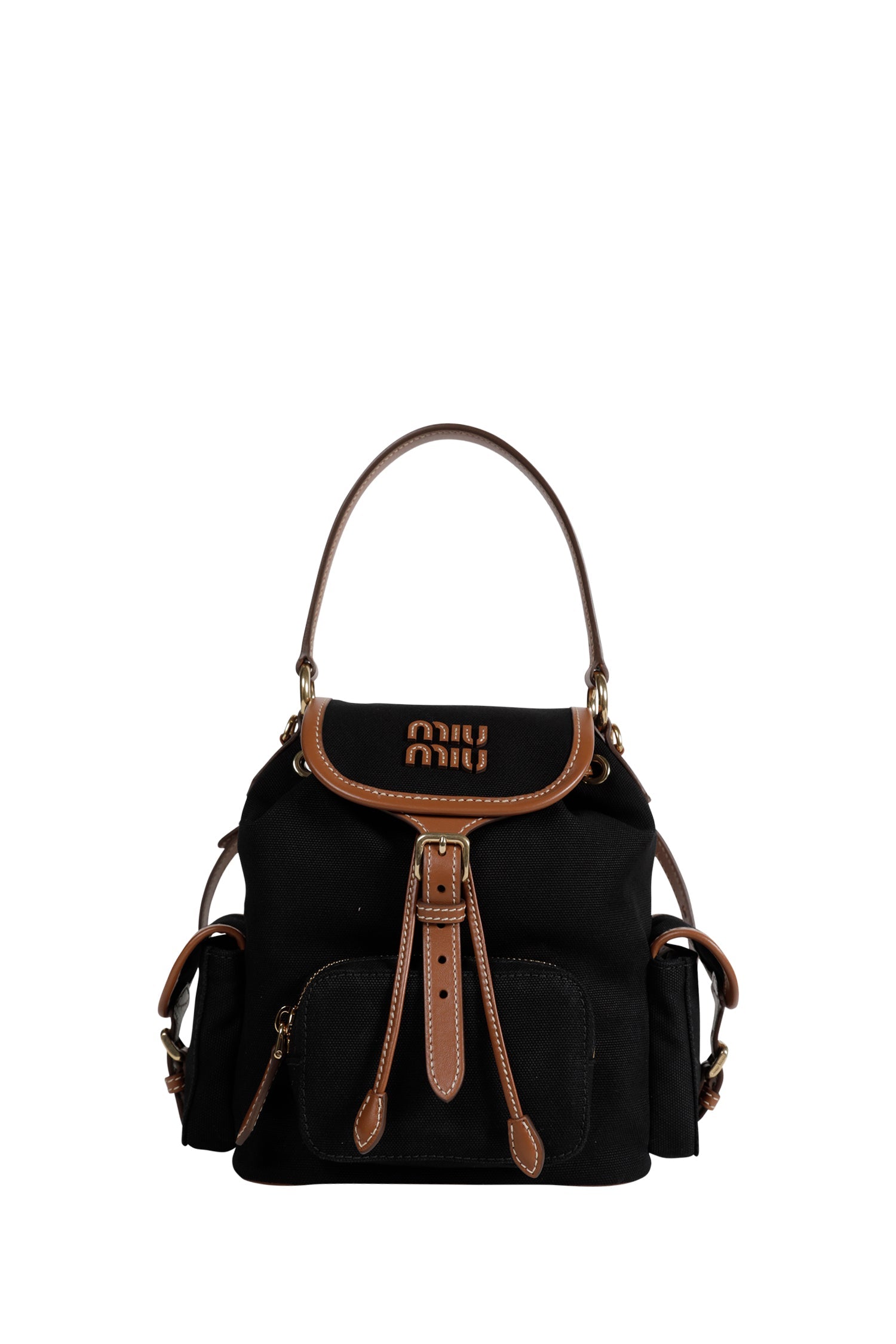 Оригінальна Canvas And Leather Backpack Miu miu – боковий вид