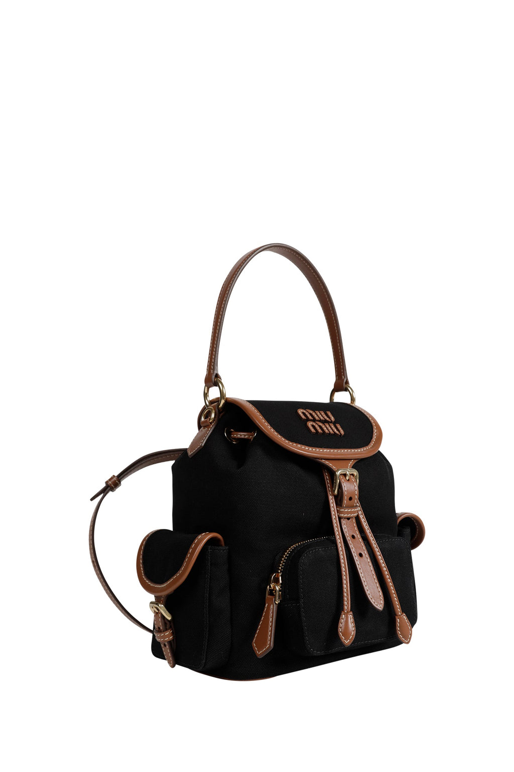 Оригінальна Canvas And Leather Backpack Miu miu – вид ззаду