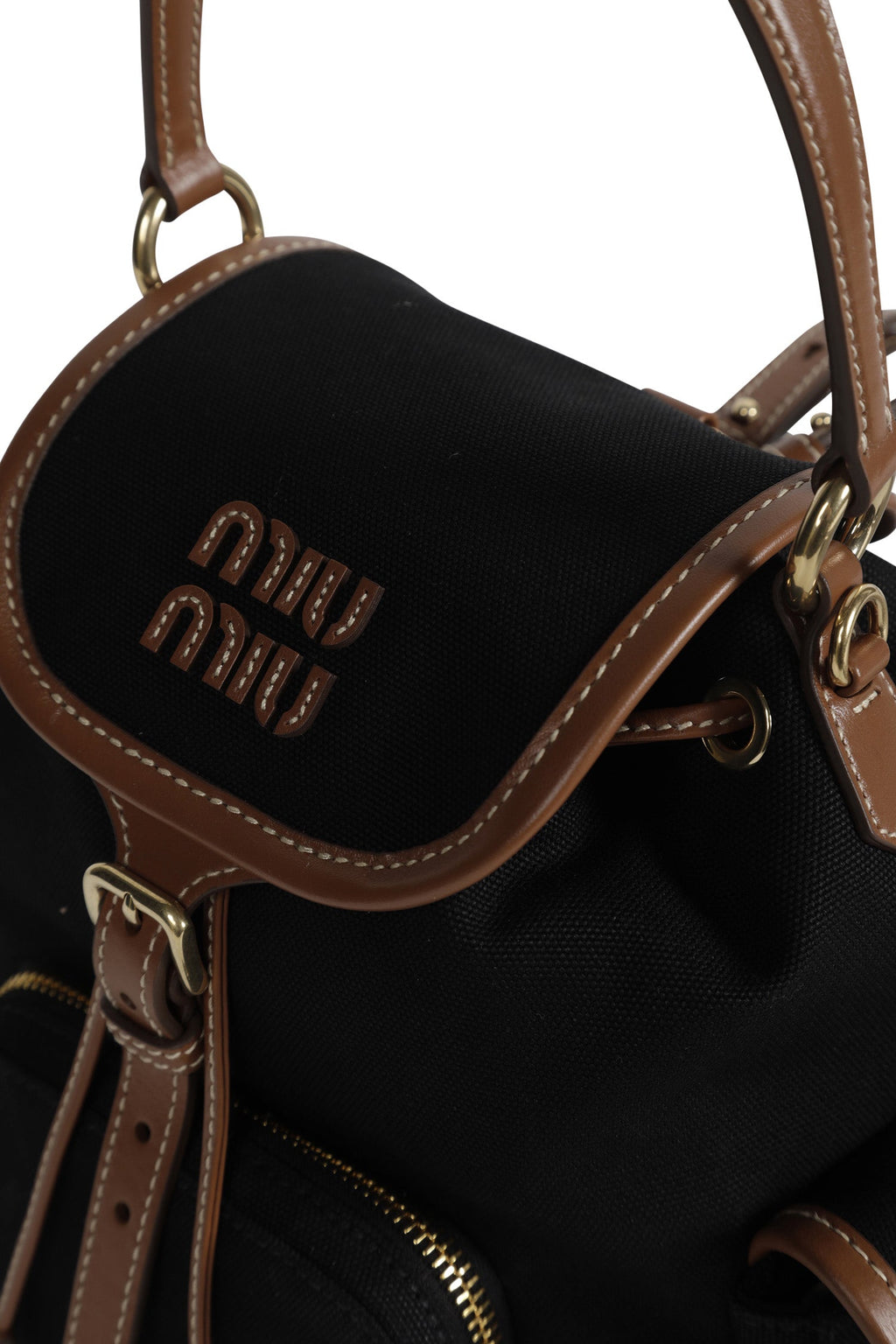 Оригінальна Canvas And Leather Backpack Miu miu – збільшений вид