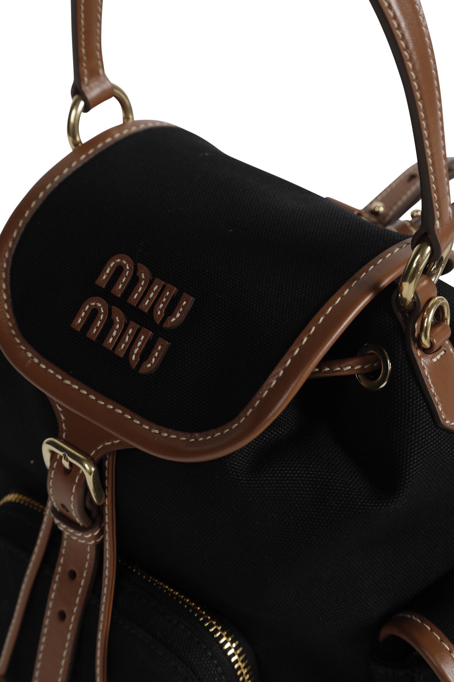 Оригінальна Canvas And Leather Backpack Miu miu – збільшений вид