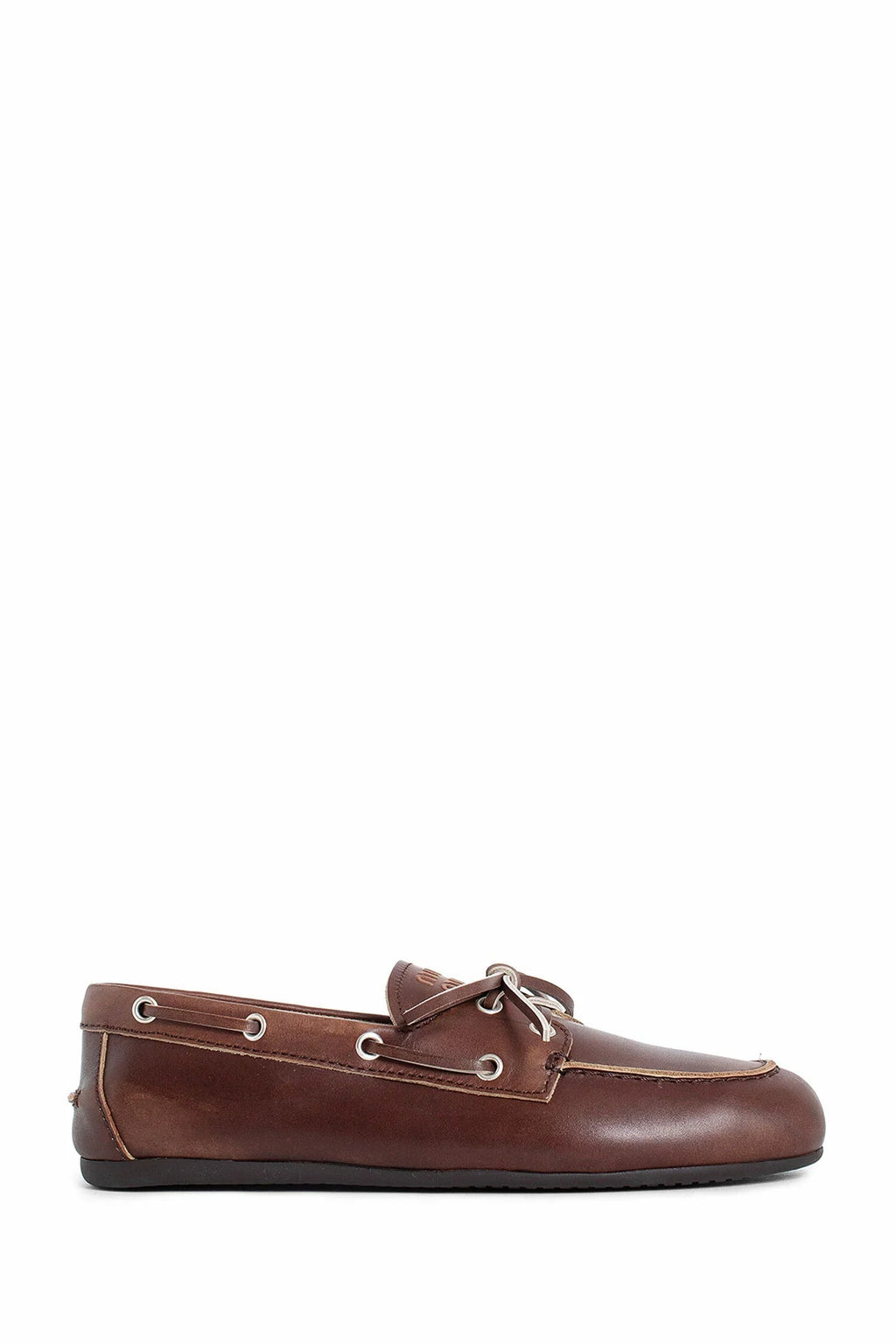 Оригінальна Unlined Bleached Leather Loafers Miu miu – боковий вид
