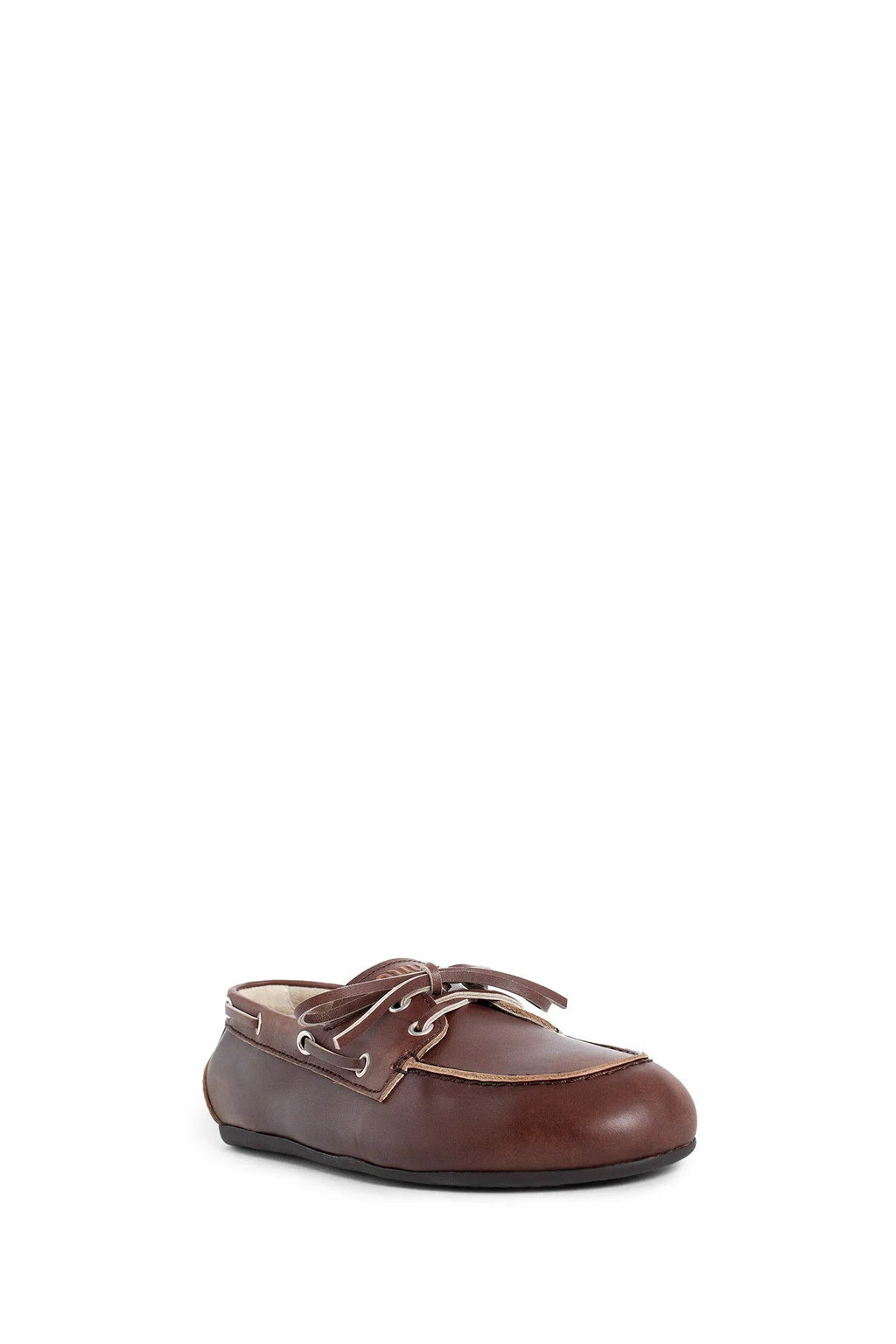 Оригінальна Unlined Bleached Leather Loafers Miu miu – вид ззаду