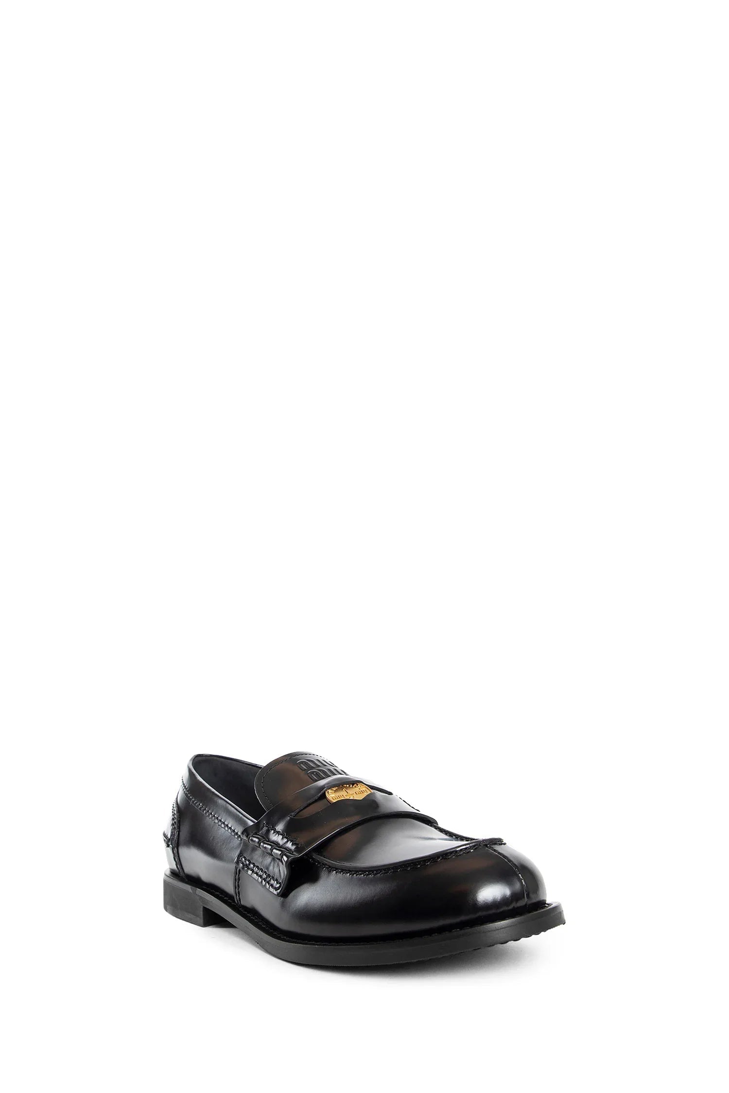 Brushed Leather Penny Loafers Miu miu – Гарантія оригінальності – вид ззаду