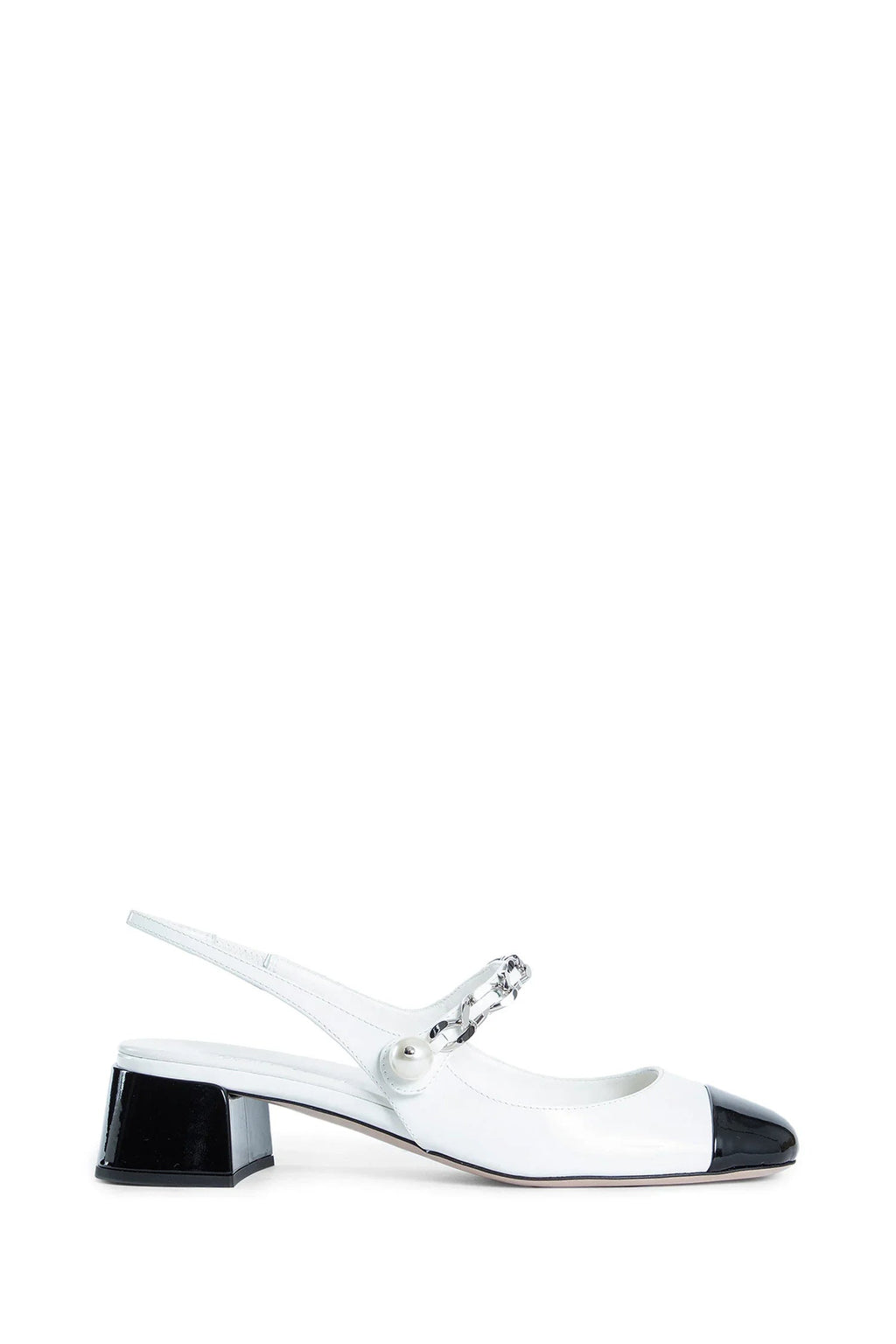 Two-Tone Patent Leather Slingback Pumps Miu miu оригінал – Купити в Україні – боковий вид