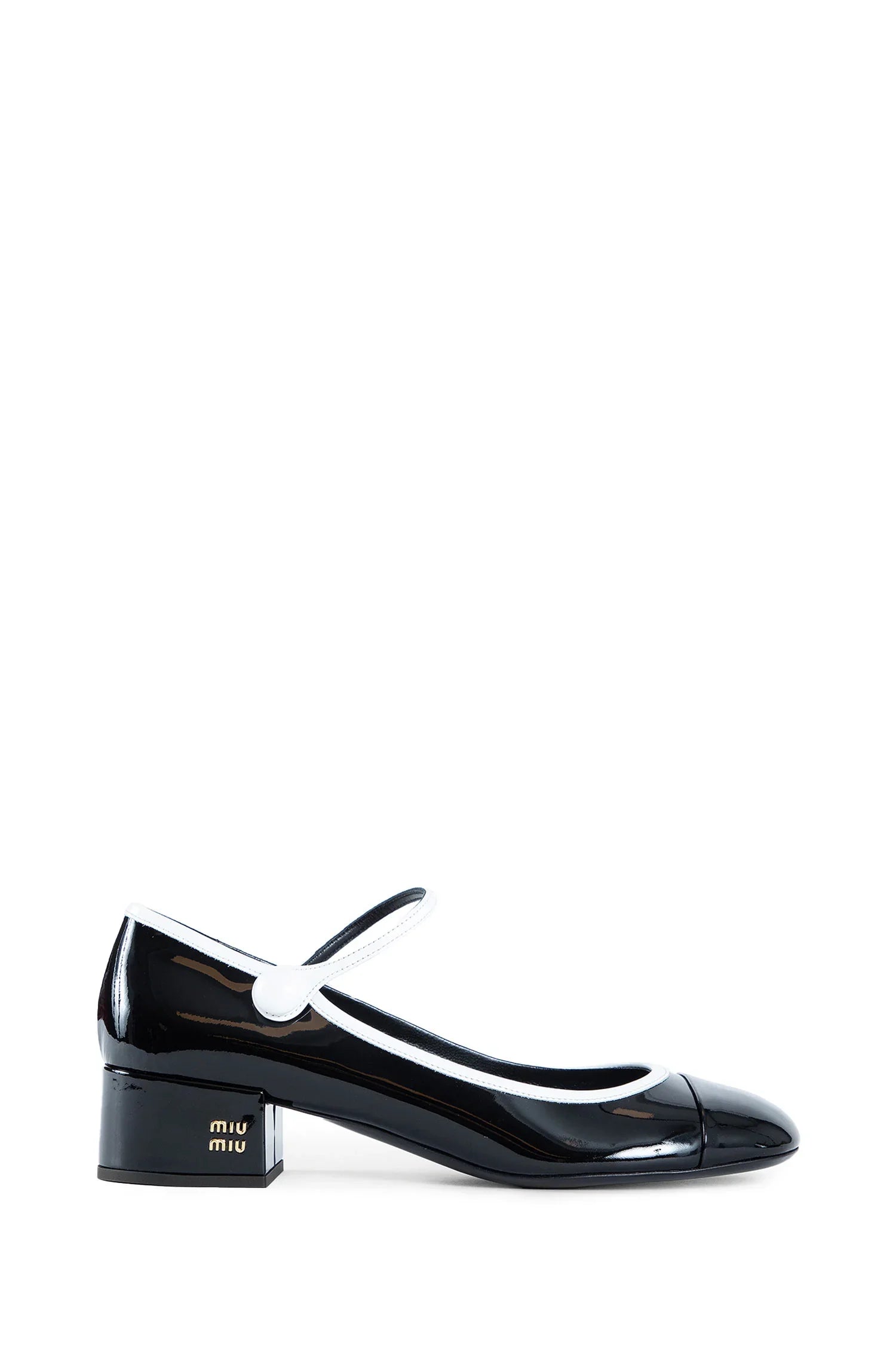 Two-Tone Patent Leather Mary Jane Pumps Miu miu – Гарантія оригінальності – боковий вид