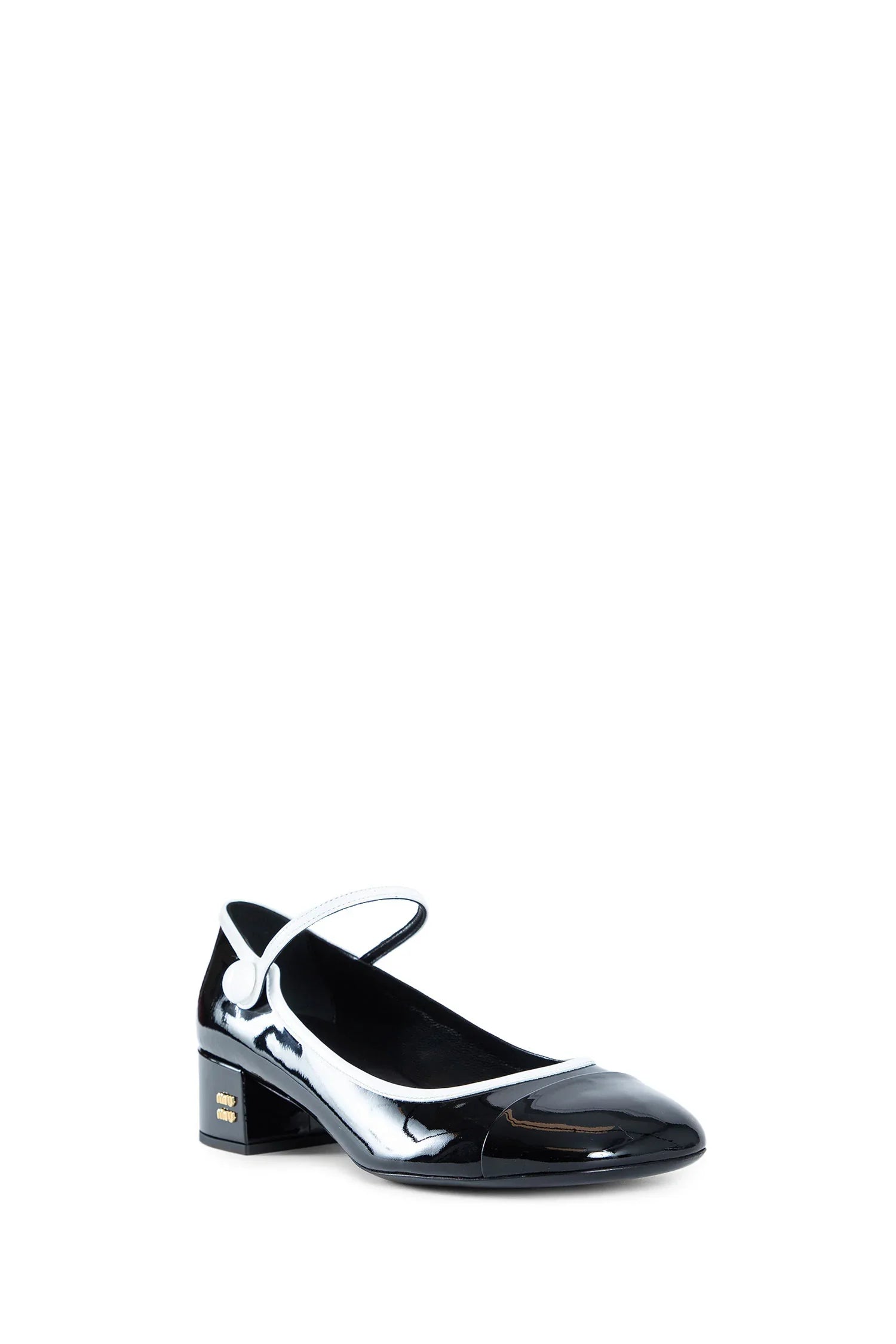 Two-Tone Patent Leather Mary Jane Pumps Miu miu – Гарантія оригінальності – вид ззаду