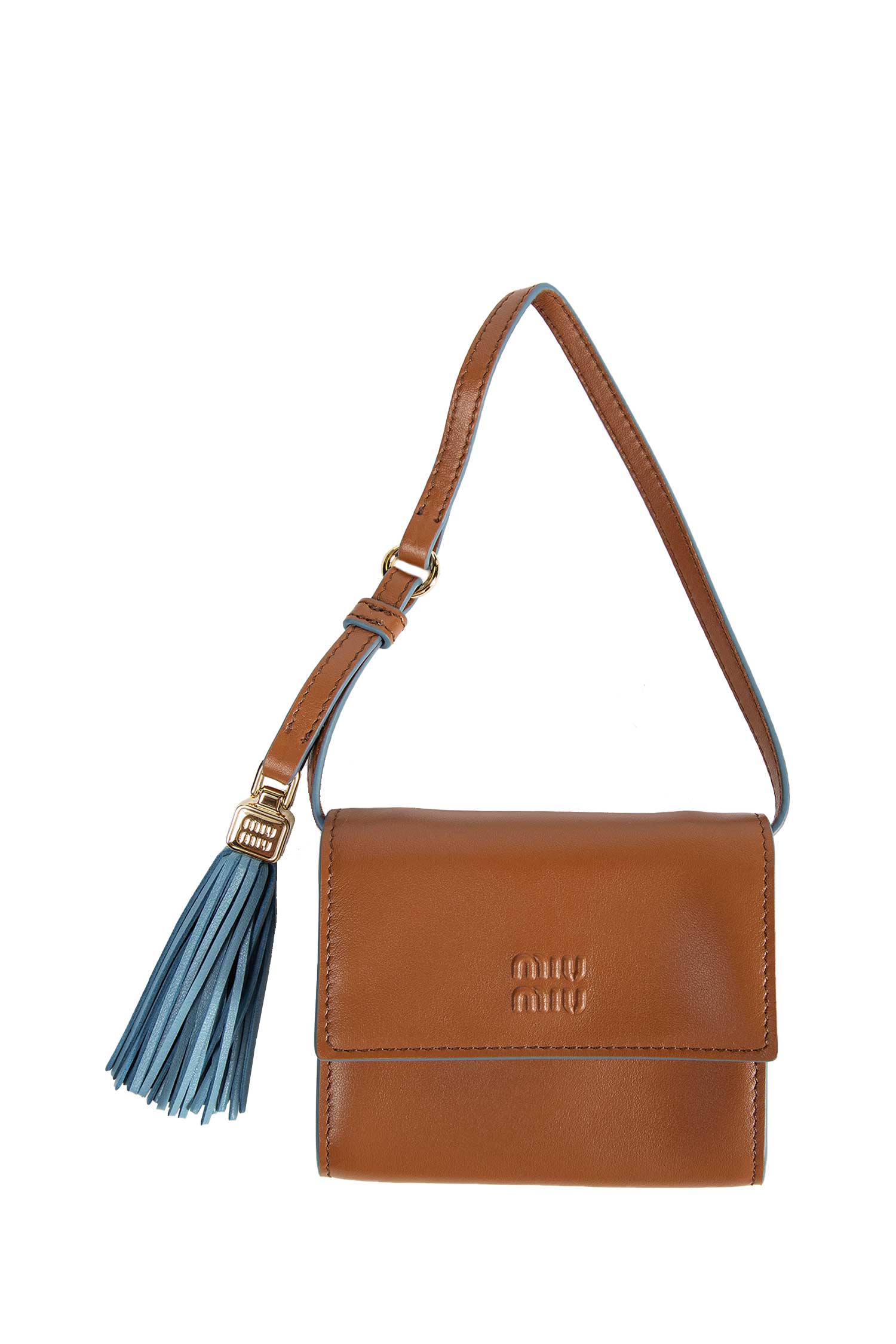 Leather Wallet With Shoulder Strap Miu miu оригінал – Купити в Україні – боковий вид