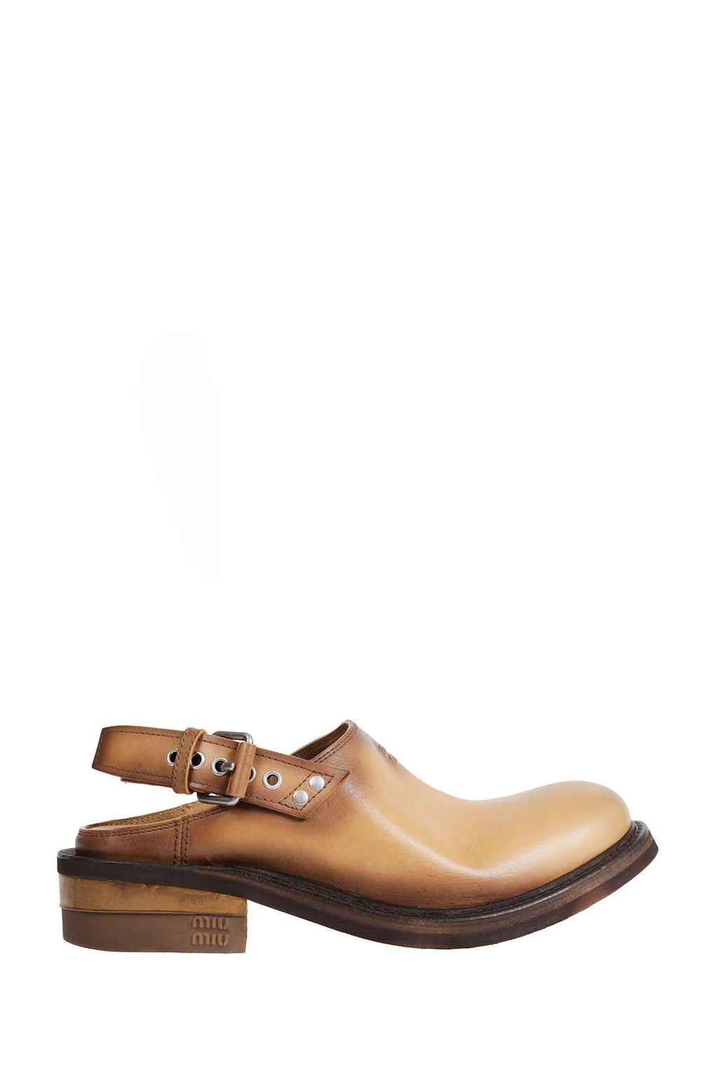 Foule Leather Mules Miu miu – Гарантія оригінальності – боковий вид