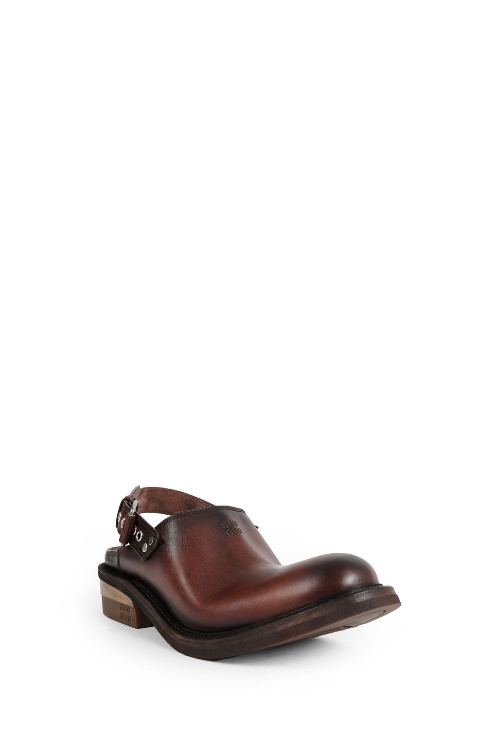 Foule Leather Mules Miu miu – Гарантія оригінальності – вид ззаду