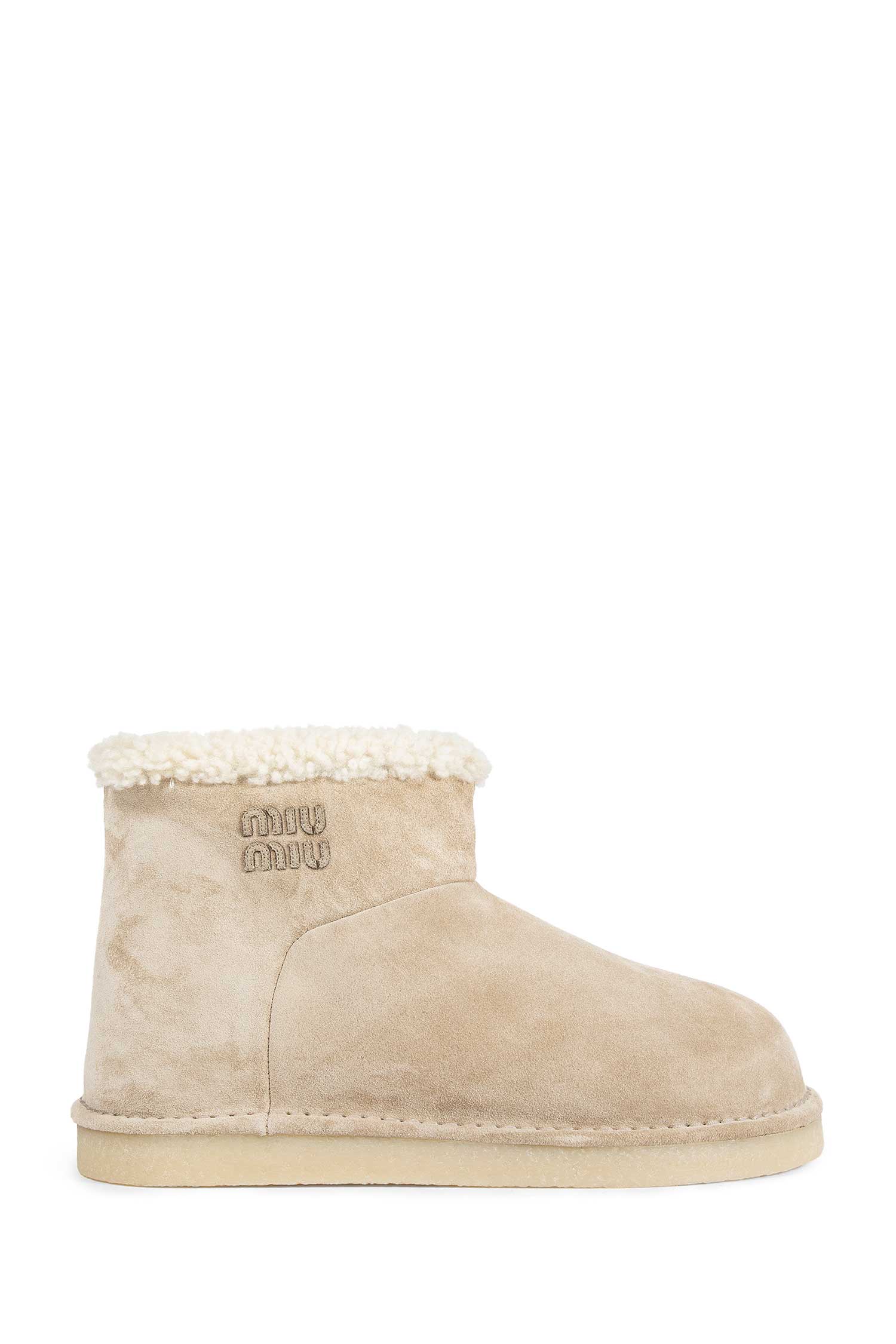 Оригінальна Suede Winter Ankle Boots Miu miu – боковий вид