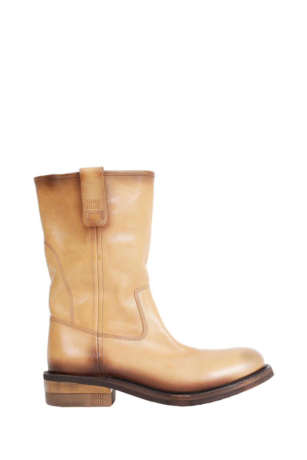 Foule Leather Boots Miu miu – Гарантія оригінальності – боковий вид