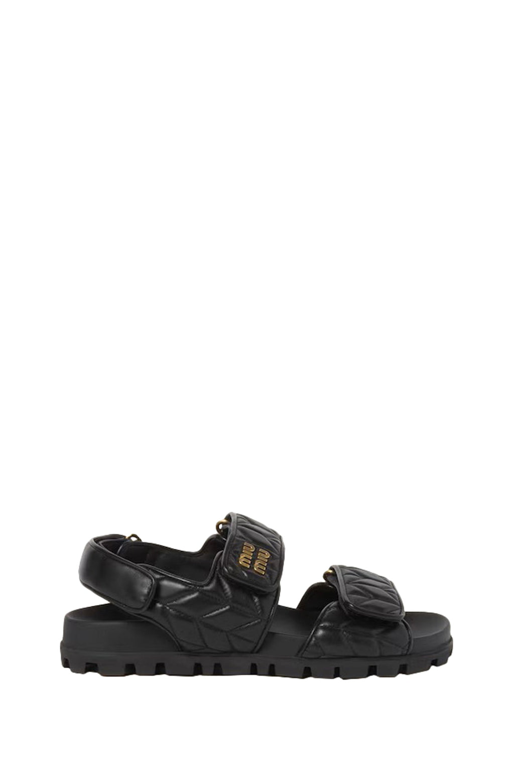 Sporty Matelassé Leather Sandals Miu miu оригінал – Купити в Україні – боковий вид