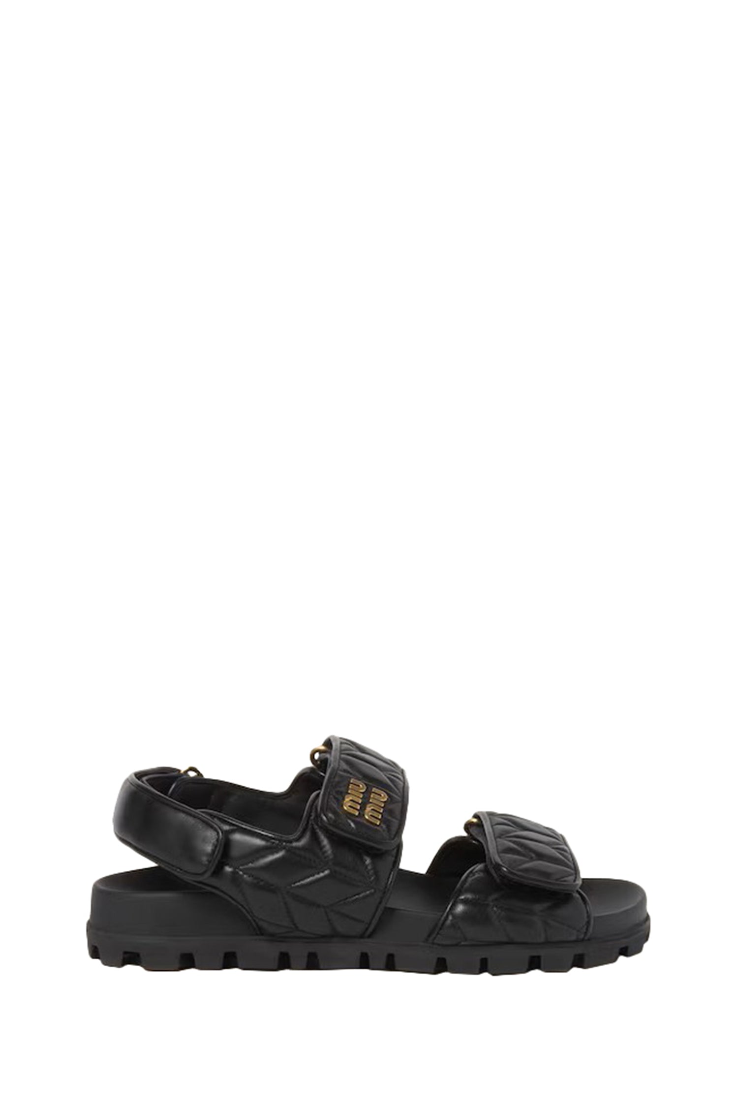 Sporty Matelassé Leather Sandals Miu miu оригінал – Купити в Україні – боковий вид