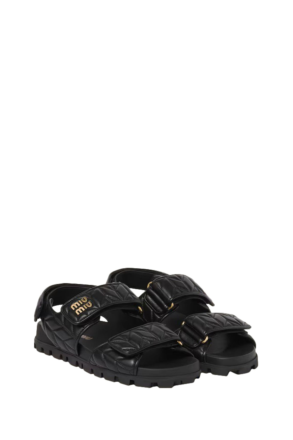 Sporty Matelassé Leather Sandals Miu miu оригінал – Купити в Україні – вид ззаду