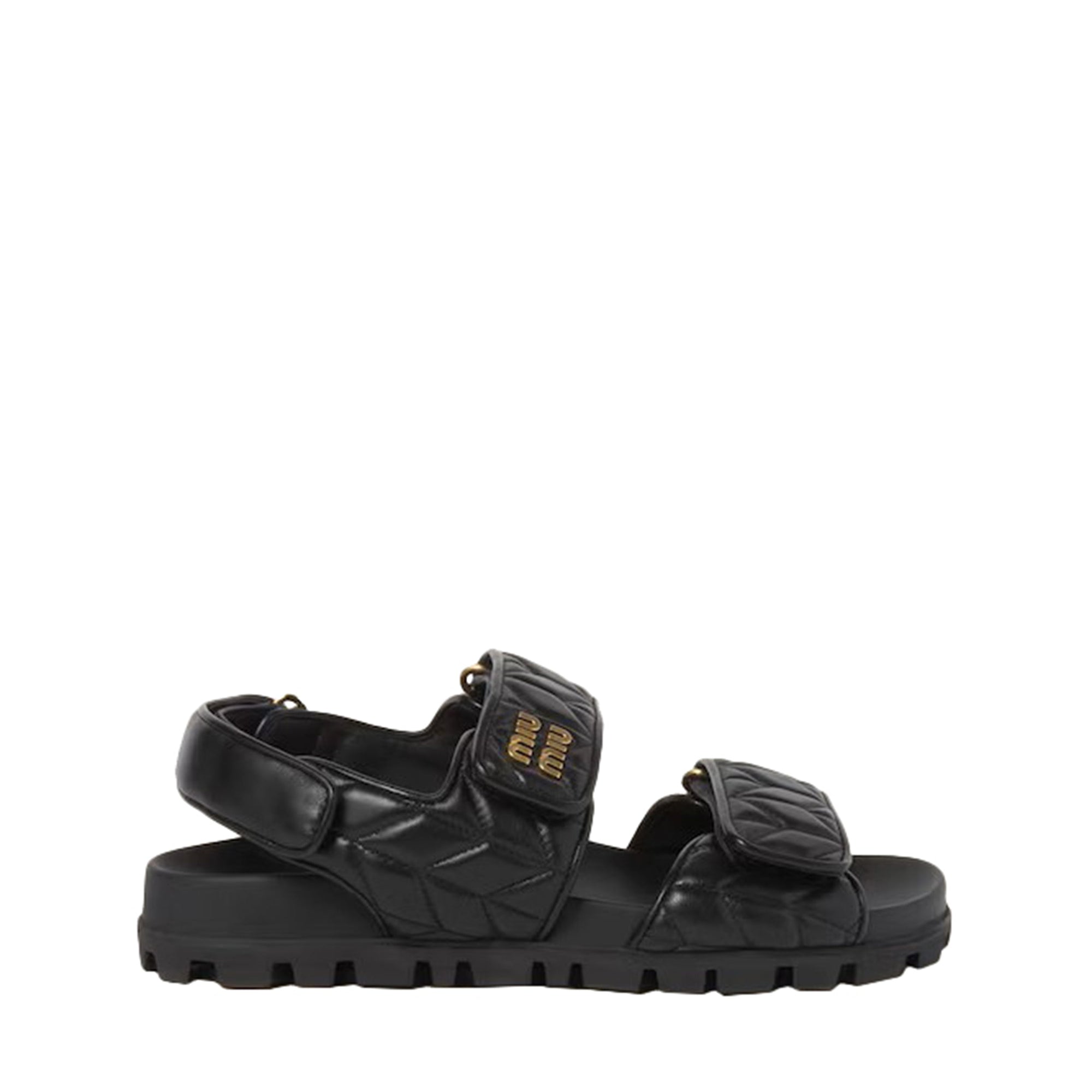 Sporty Matelassé Leather Sandals Miu miu оригінал – Купити в Україні – збільшений вид