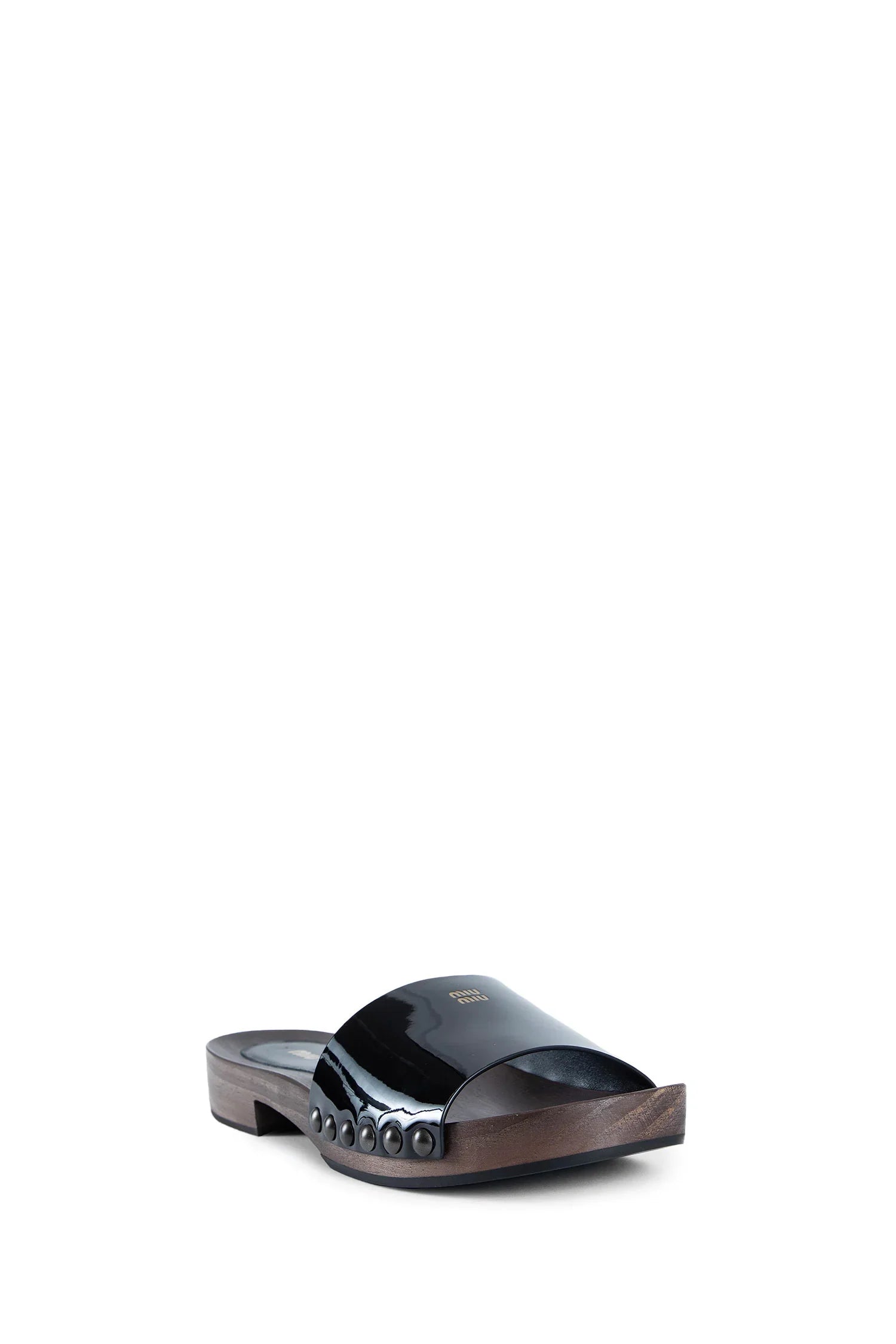 Оригінальна Patent Leather Clogs Miu miu – вид ззаду