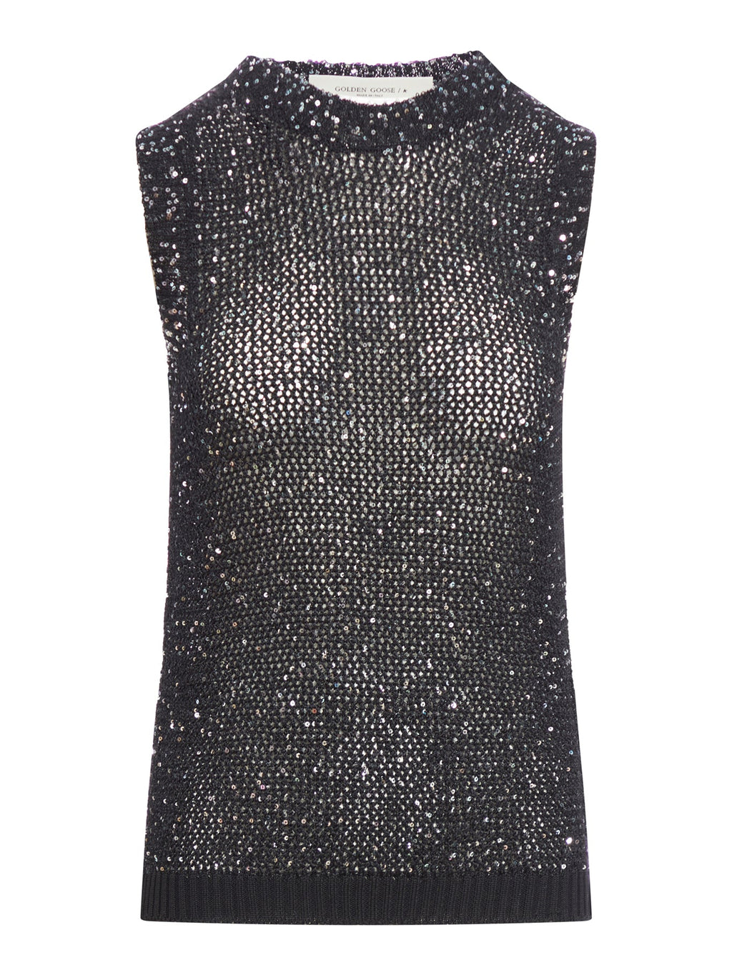 Net Mesh Top With Sequins And Contrasting Details Golden goose оригінал – Купити в Україні – боковий вид