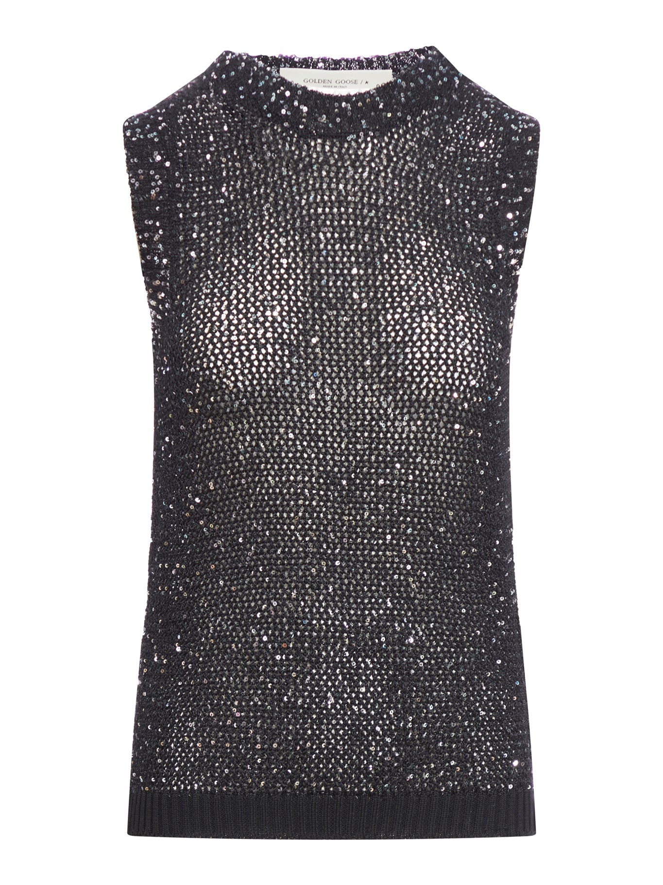 Net Mesh Top With Sequins And Contrasting Details Golden goose оригінал – Купити в Україні – боковий вид