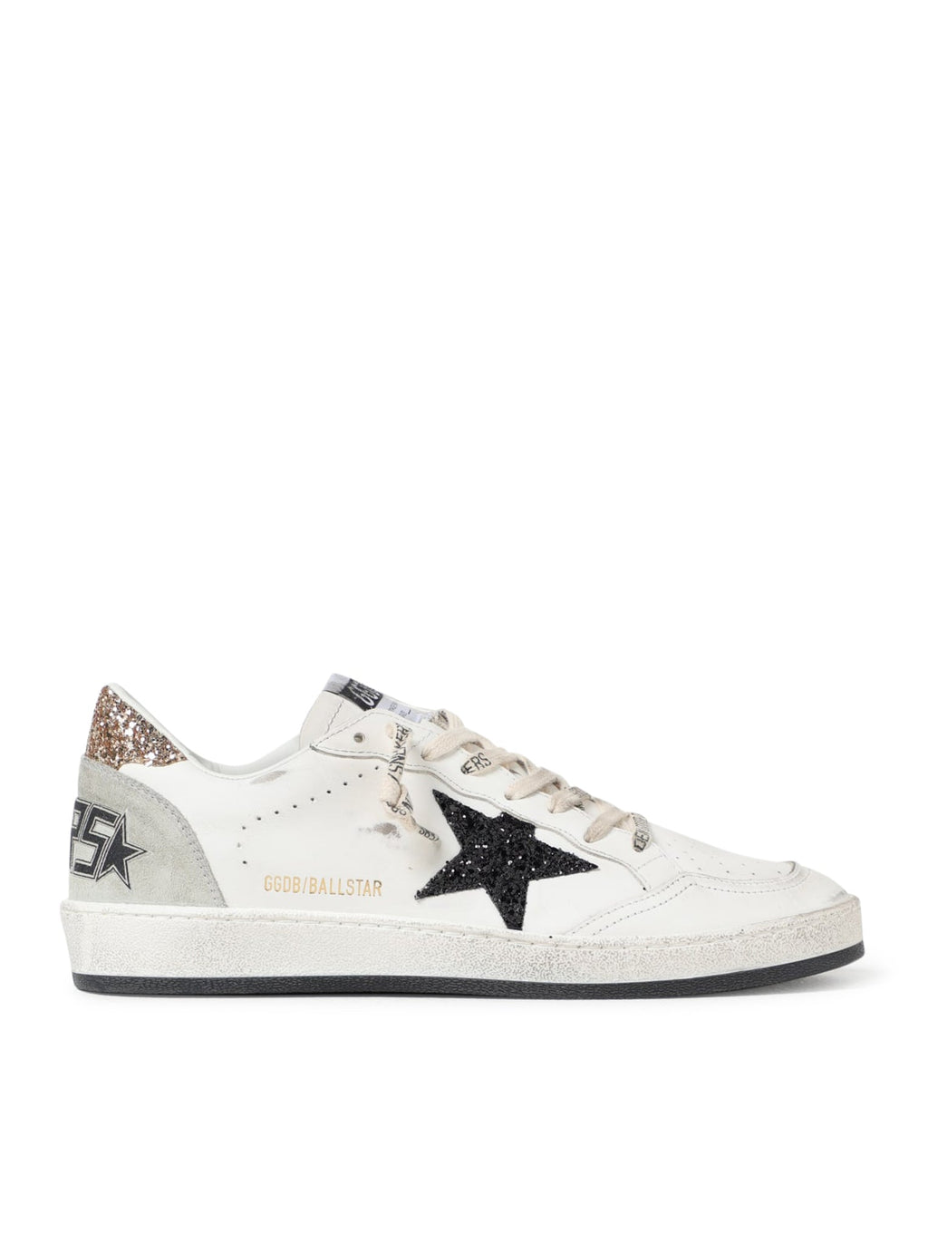 Оригінальна Ball-Star Sneakers In Leather And Glitter Golden goose – боковий вид